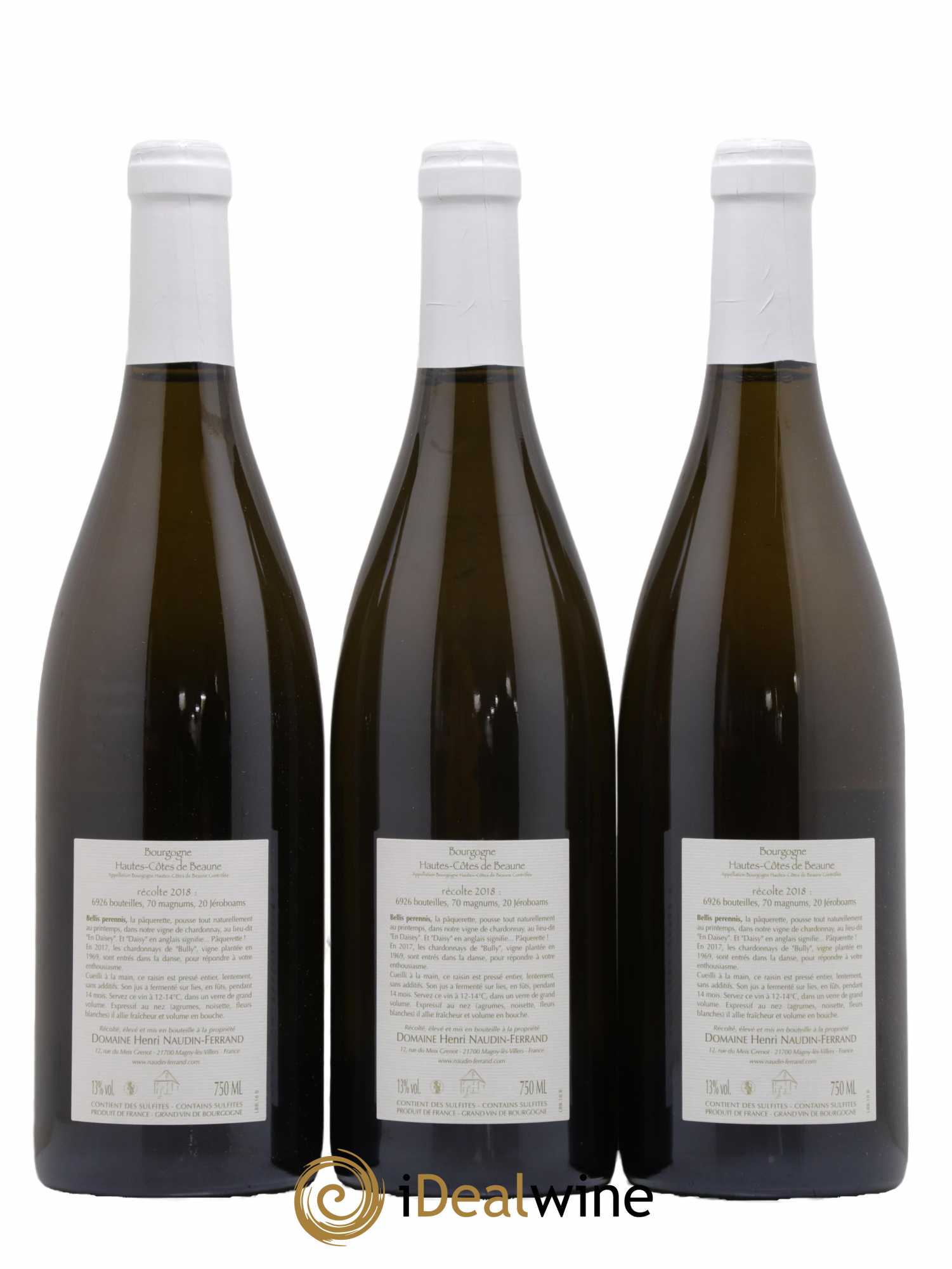 Hautes Côtes de Beaune Bellis Perennis Naudin-Ferrand (Domaine) 2018 - Lot of 3 bottles - 1