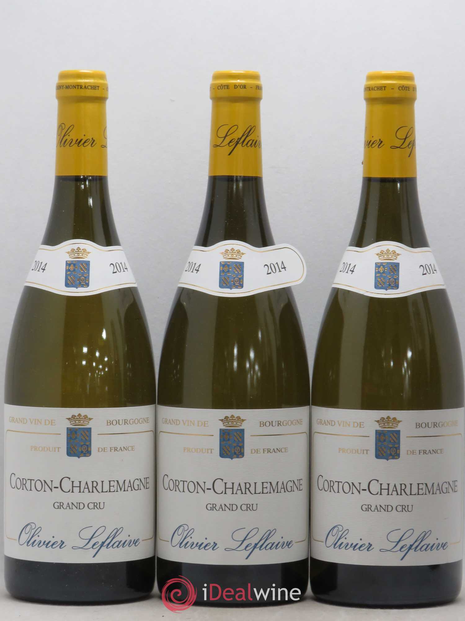 Corton-Charlemagne Grand Cru Olivier Leflaive 2014 - Lot of 3 bottles - 0