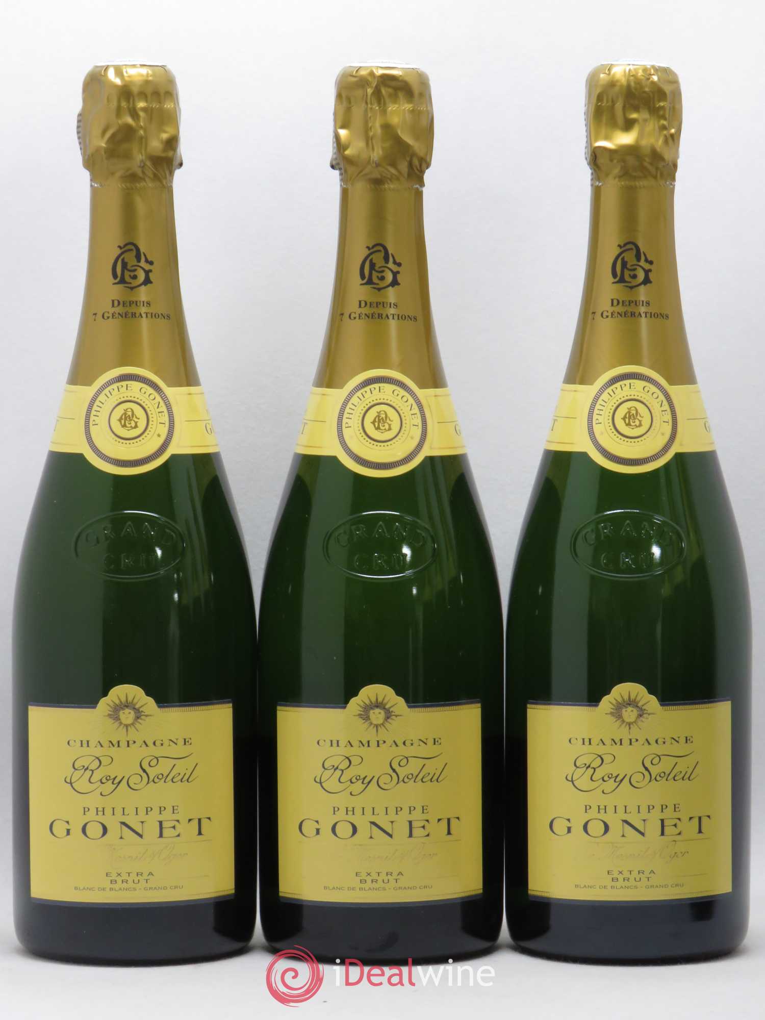 Brut Grand Cru Blanc de Blancs Roy Soleil Philippe Gonet Blanc de blancs Grand Cru Extra Brut (sans prix de réserve) - Lot de 6 bouteilles - 1