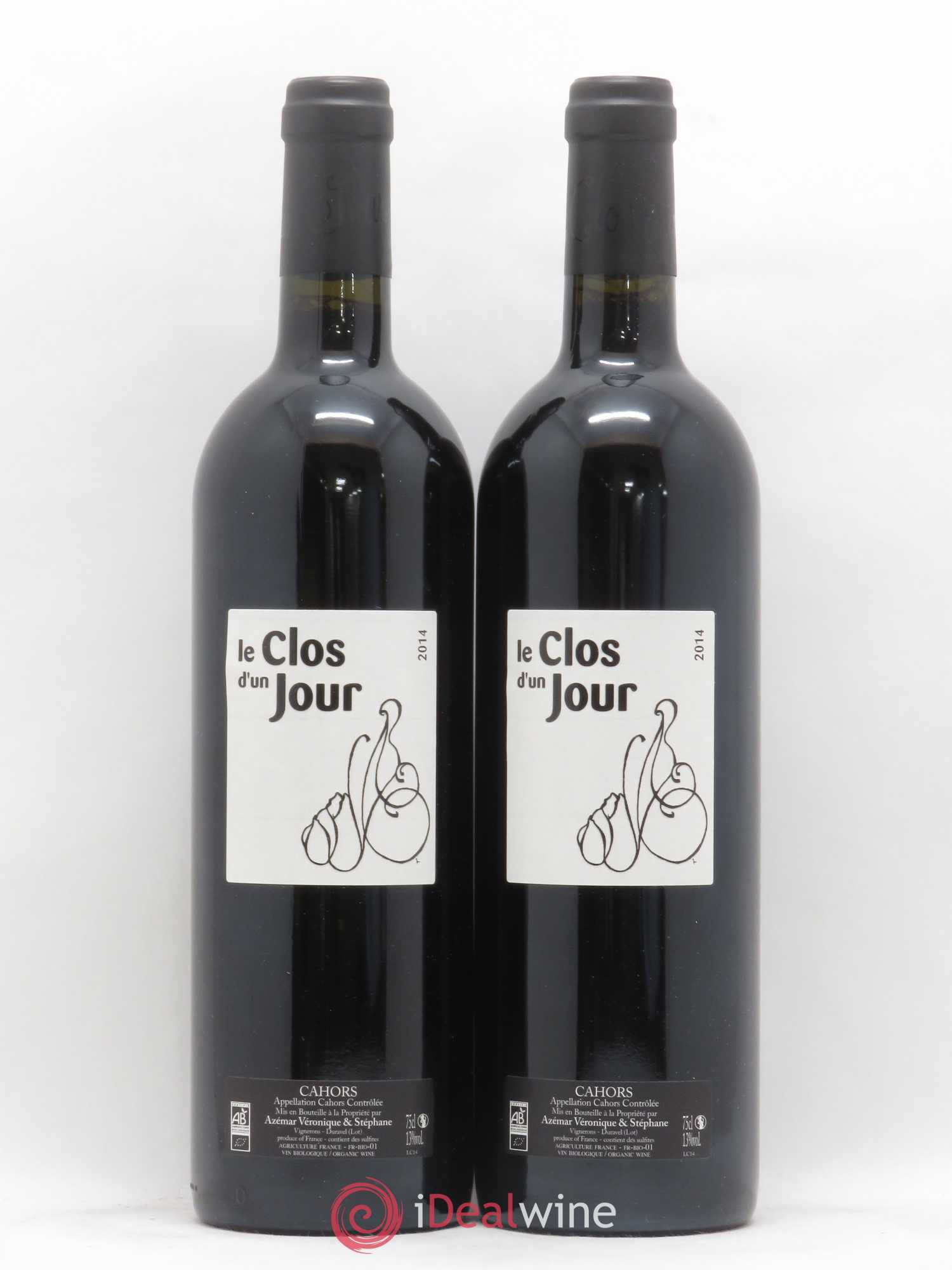 Cahors Le Clos d'un Jour (sans prix de réserve) 2014 - Lot de 2 bouteilles - 0