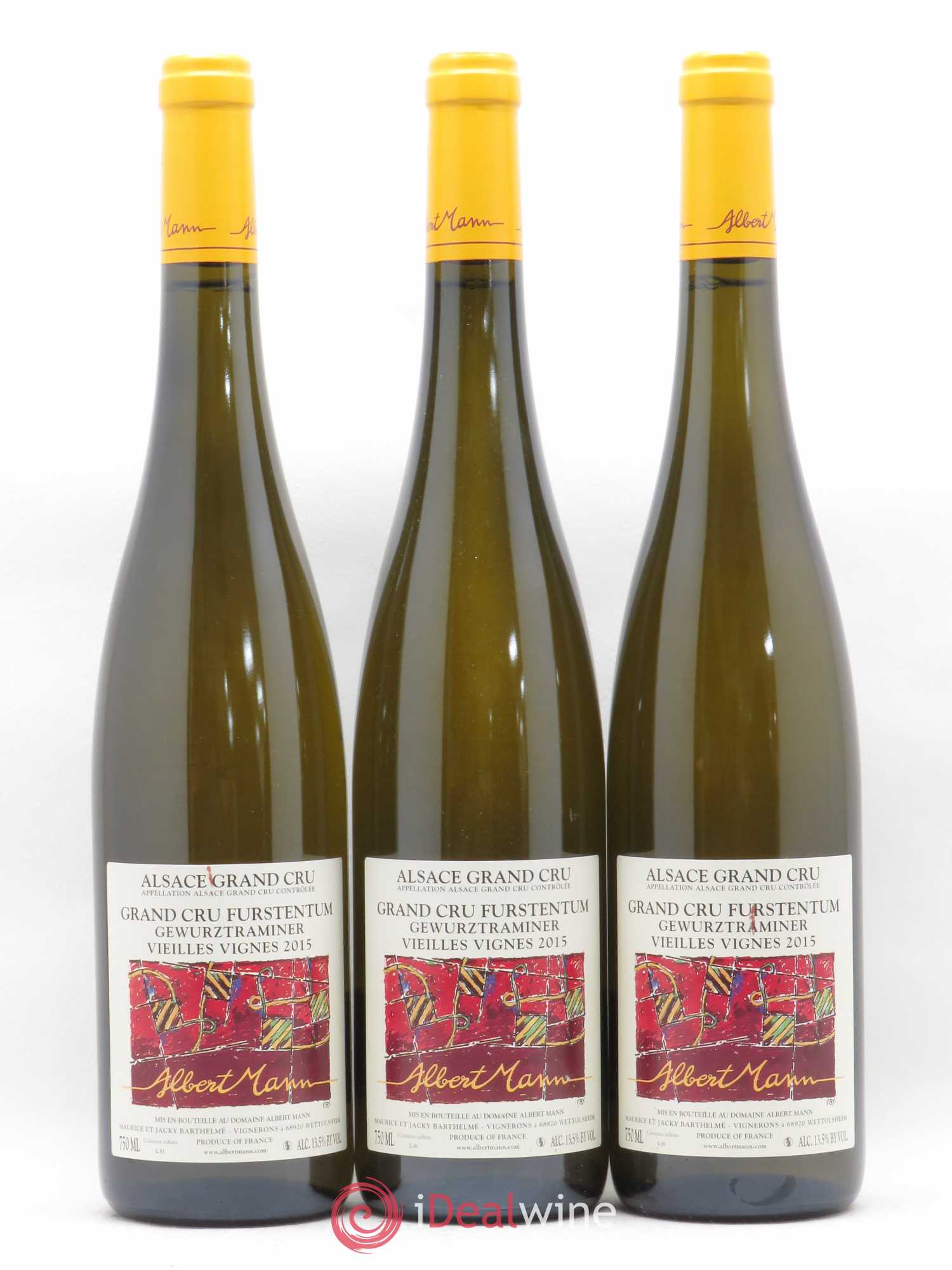 Alsace Gewurztraminer Grand Cru Furstentum Vieilles Vignes Albert Mann 2015 - Lot de 3 bouteilles - 0