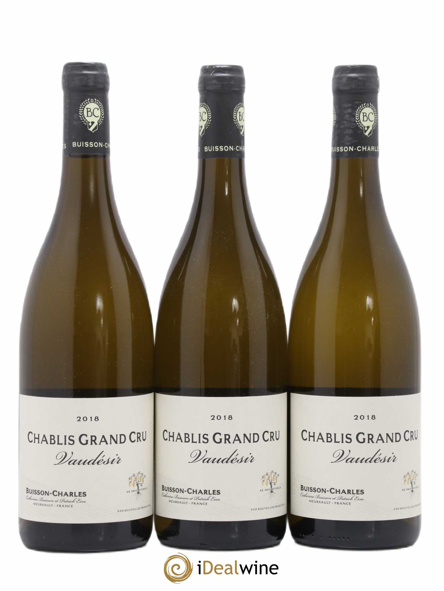 Chablis Grand Cru Vaudésir Domaine Buisson Charles (no reserve) 2018 - Lot of 3 bottles - 0