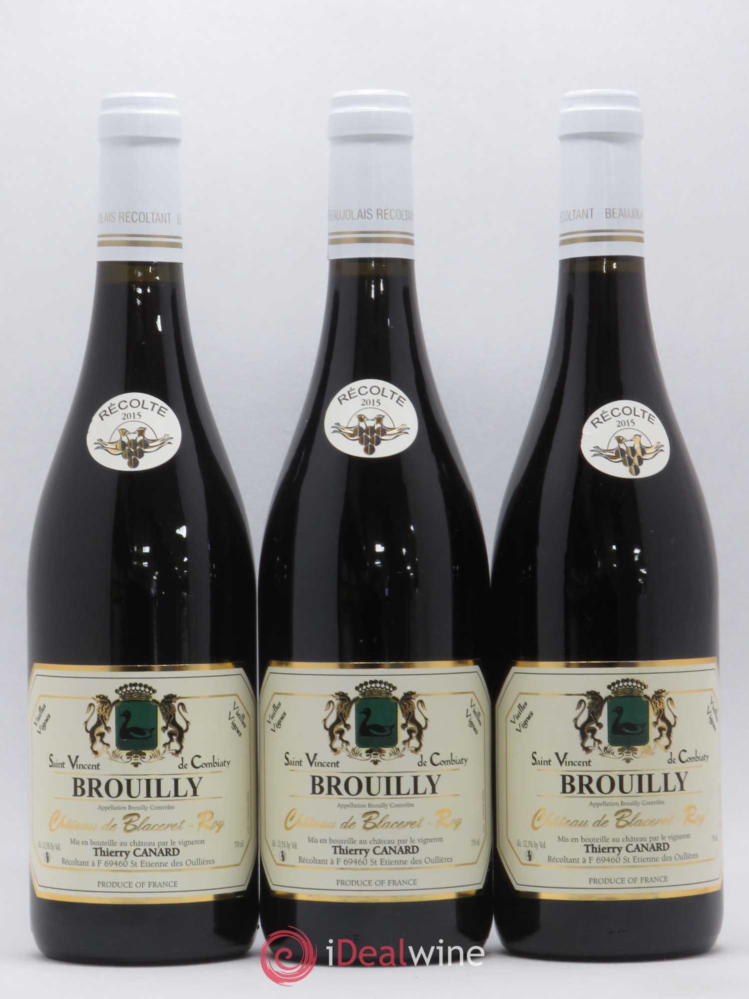 Brouilly Vieilles vignes Blaceret Roy 2015 - Lot de 3 bouteilles - 0