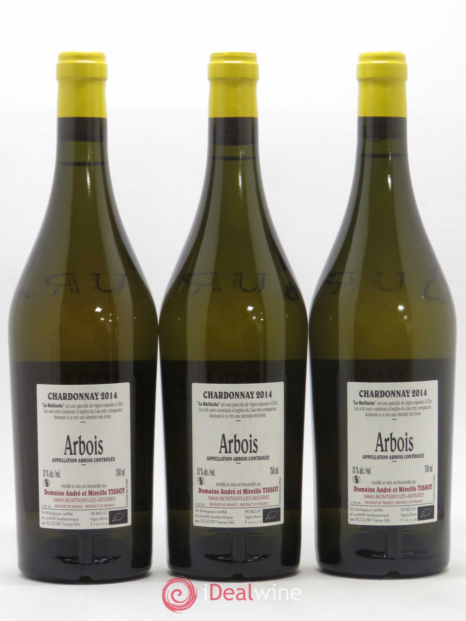 Arbois La Mailloche Bénédicte et Stéphane Tissot 2014 - Lot de 3 bouteilles - 1