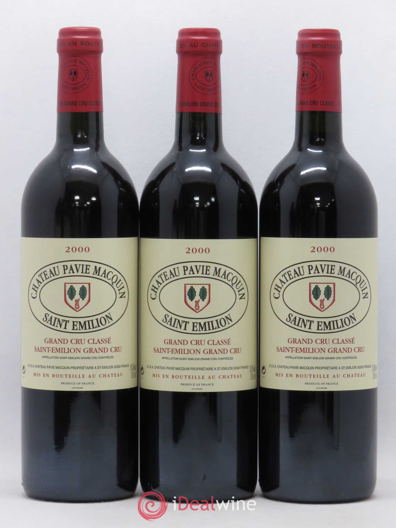 Château Pavie Macquin 1er Grand Cru Classé B 2000 - Lot of 3 bottles - 0