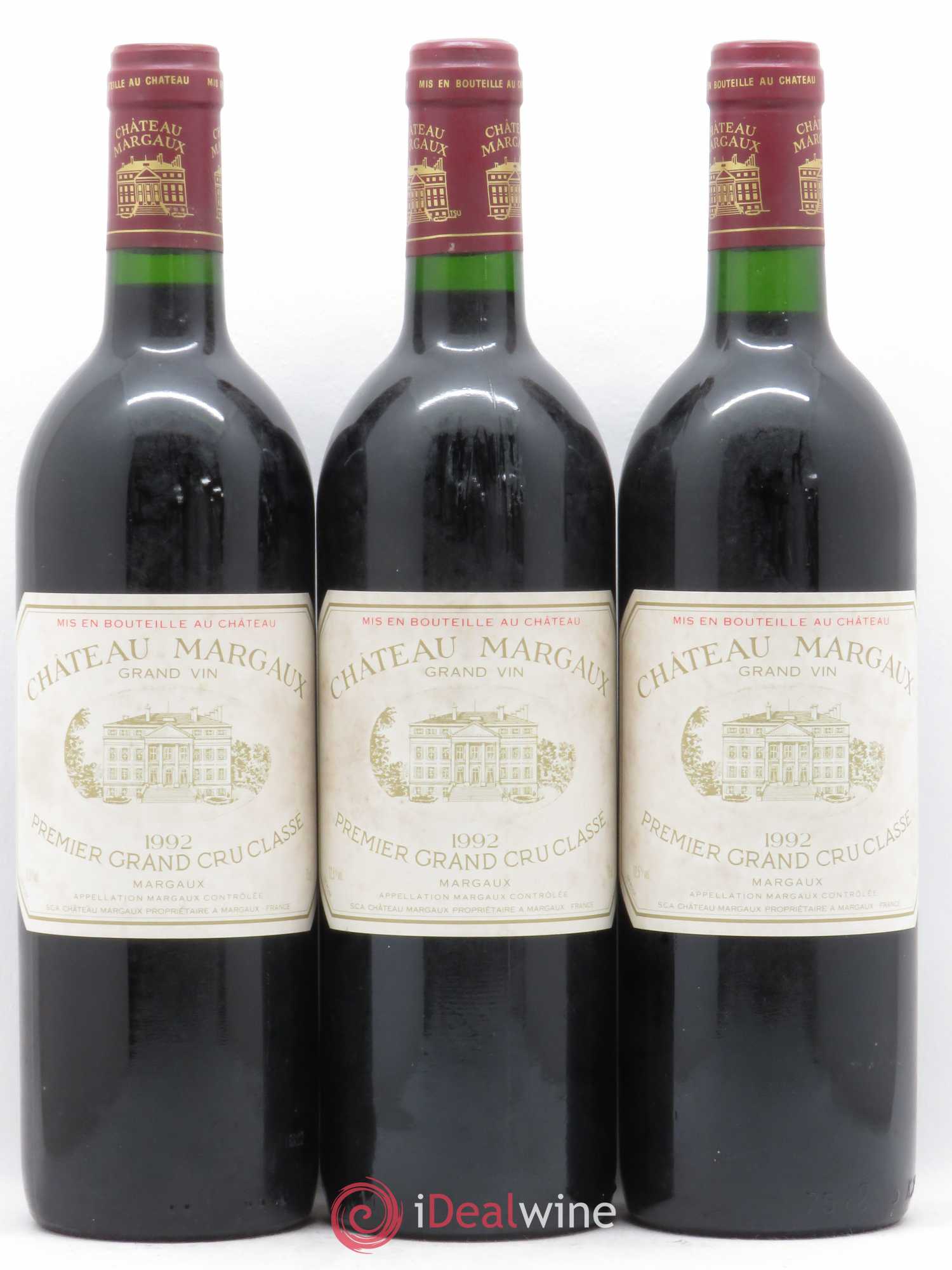 Château Margaux 1er Grand Cru Classé 1992 - Lot of 3 bottles - 0