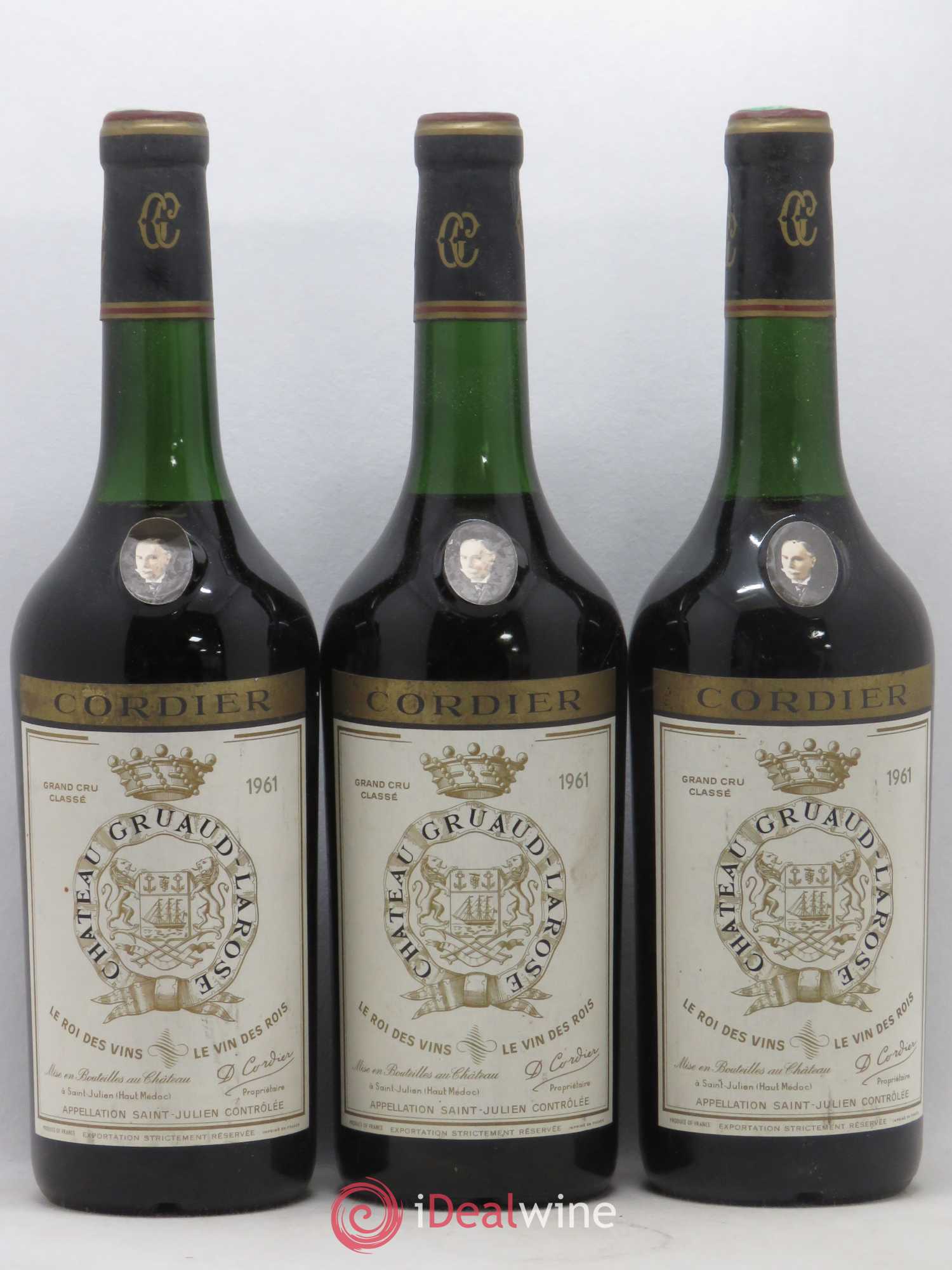 Château Gruaud Larose 2ème Grand Cru Classé 1961 - Lot of 3 bottles - 0