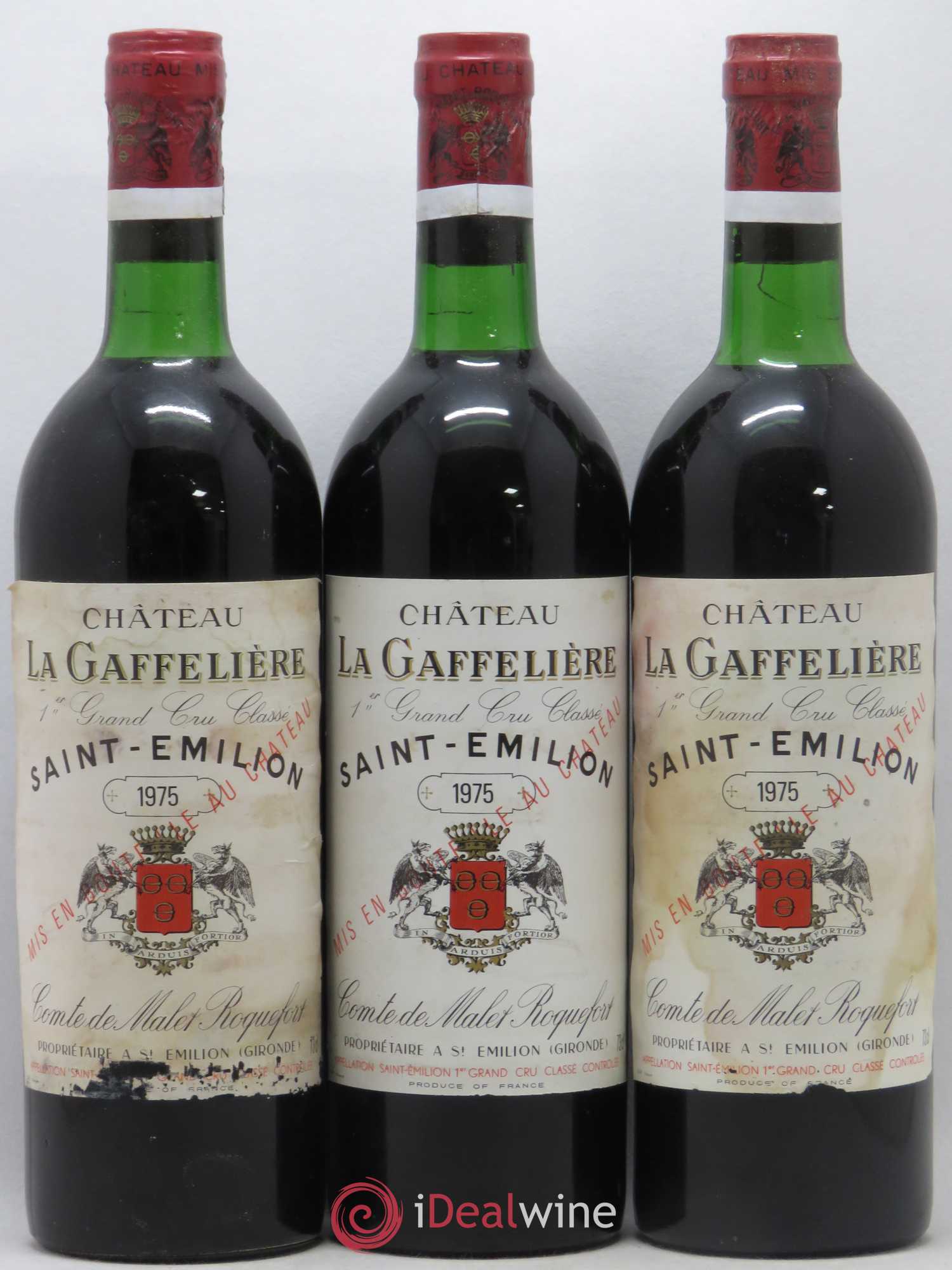 Château la Gaffelière 1er Grand Cru Classé B 1975 - Lot of 3 bottles - 0