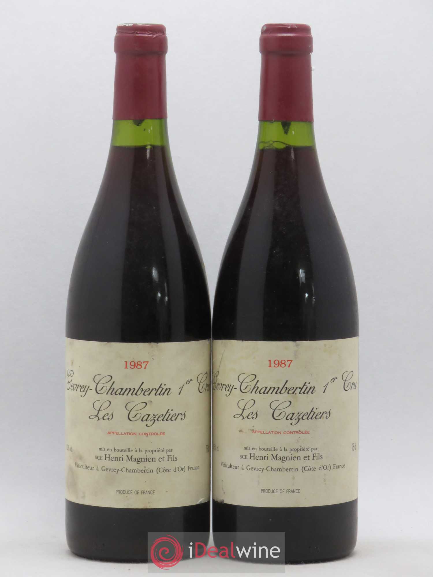 Gevrey-Chambertin 1er Cru Les Cazetiers Henri Magnien (Domaine) 1987 - Lot of 2 bottles - 0