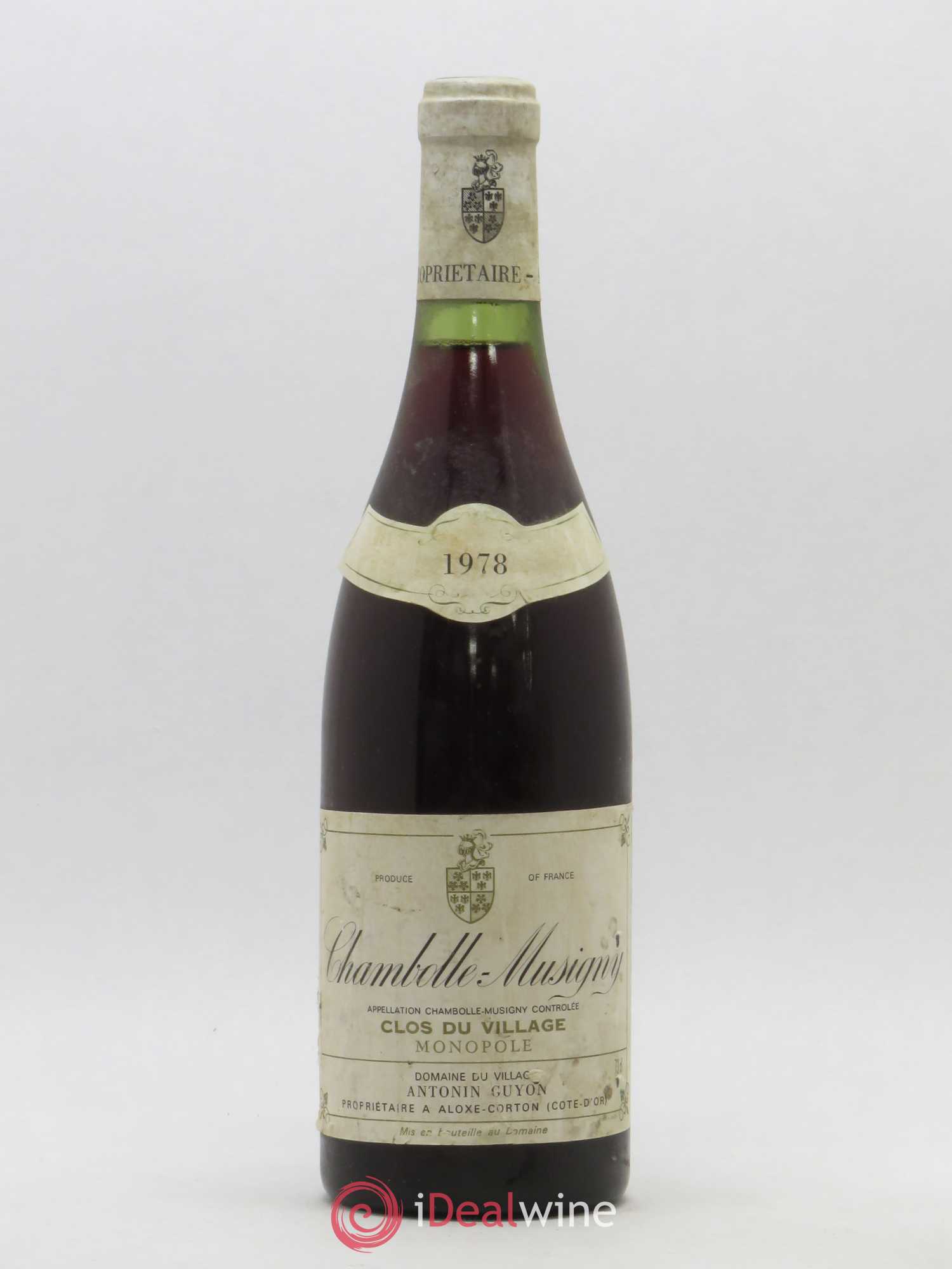 Chambolle-Musigny Clos du Village Anthony Guyon 1978 - Lot de 1 bouteille - 0