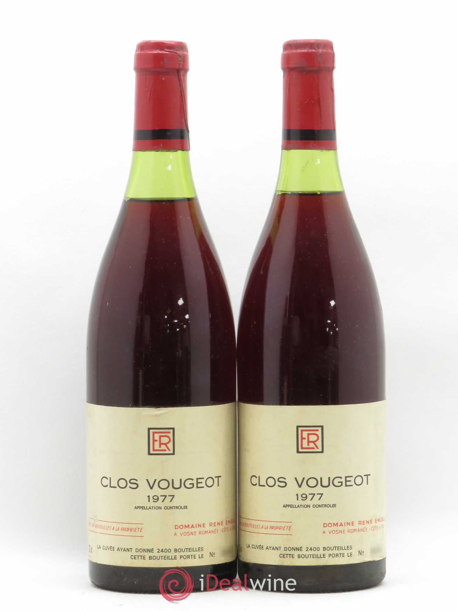 Clos de Vougeot Grand Cru Domaine René Engel - Domaine Eugénie 1977 - Lot of 2 bottles - 0