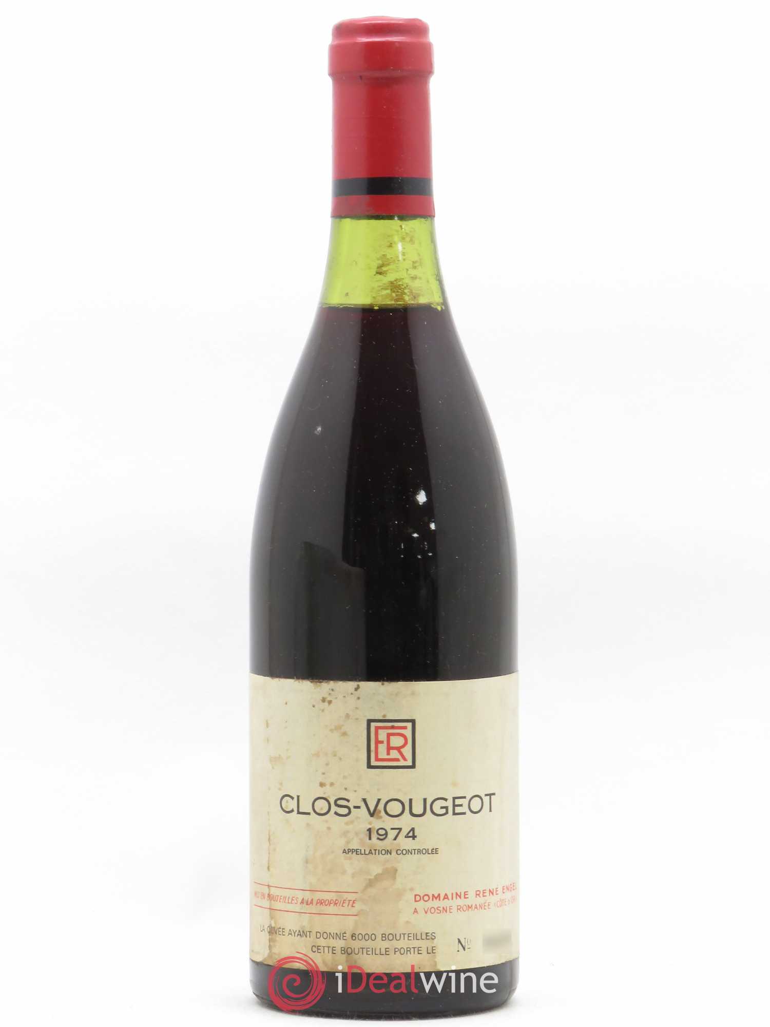 Clos de Vougeot Grand Cru Domaine René Engel - Domaine Eugénie 1974 - Lot de 1 bouteille - 0