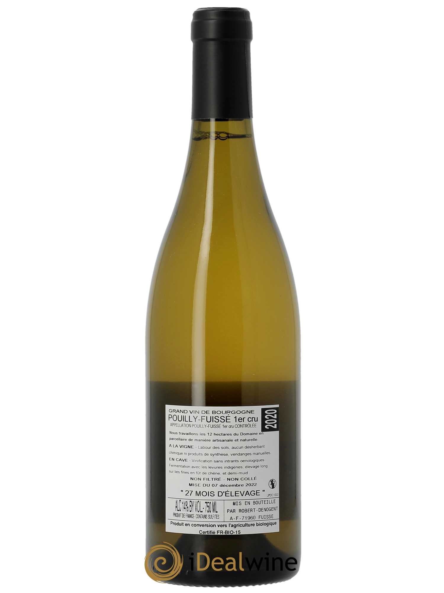 Pouilly-Fuissé 1er Cru Vers Cras Robert Denogent (Domaine) 2020 - Lot de 1 bouteille - 1