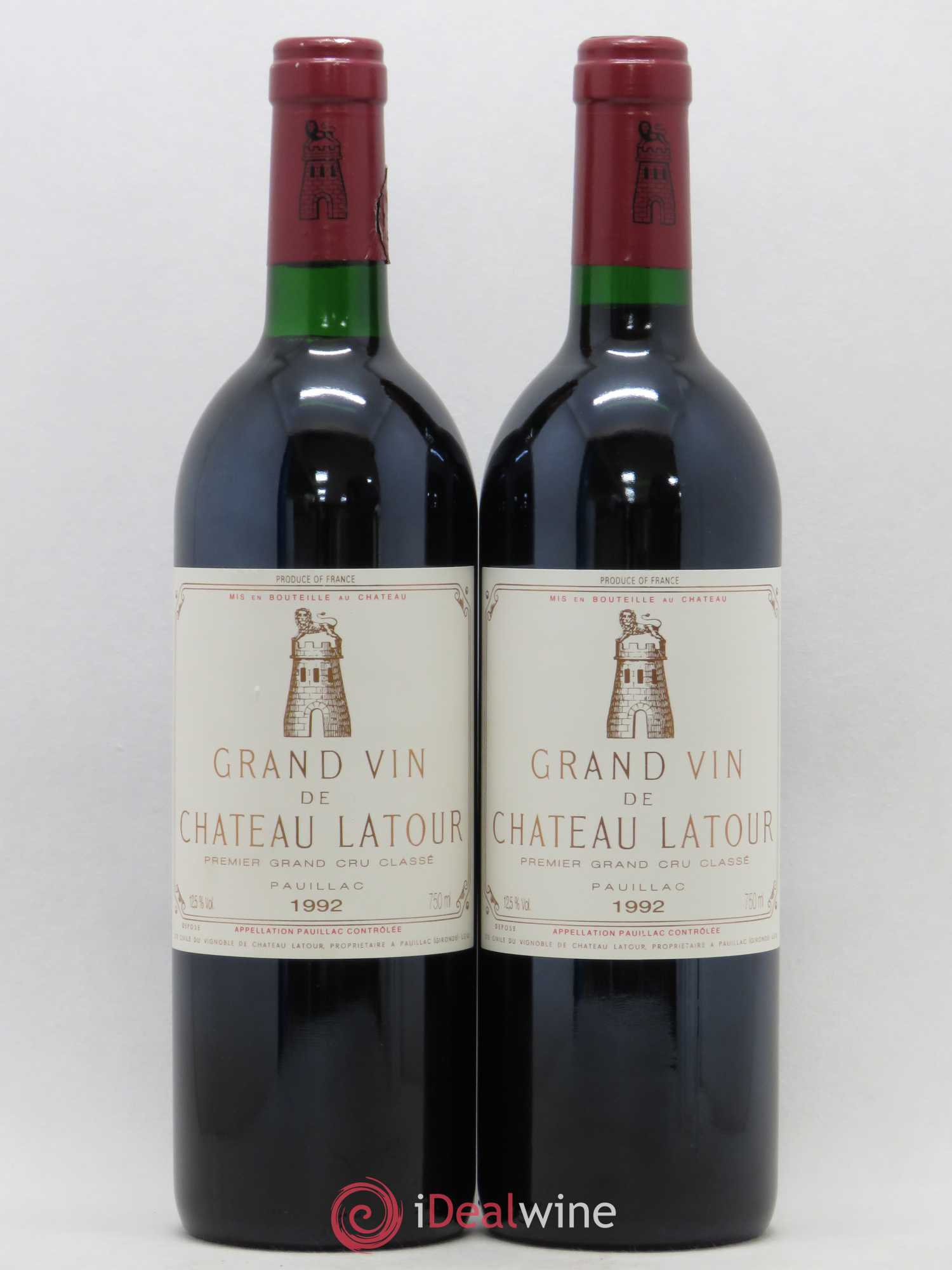 Château Latour 1er Grand Cru Classé 1992 - Lot de 2 bouteilles - 0