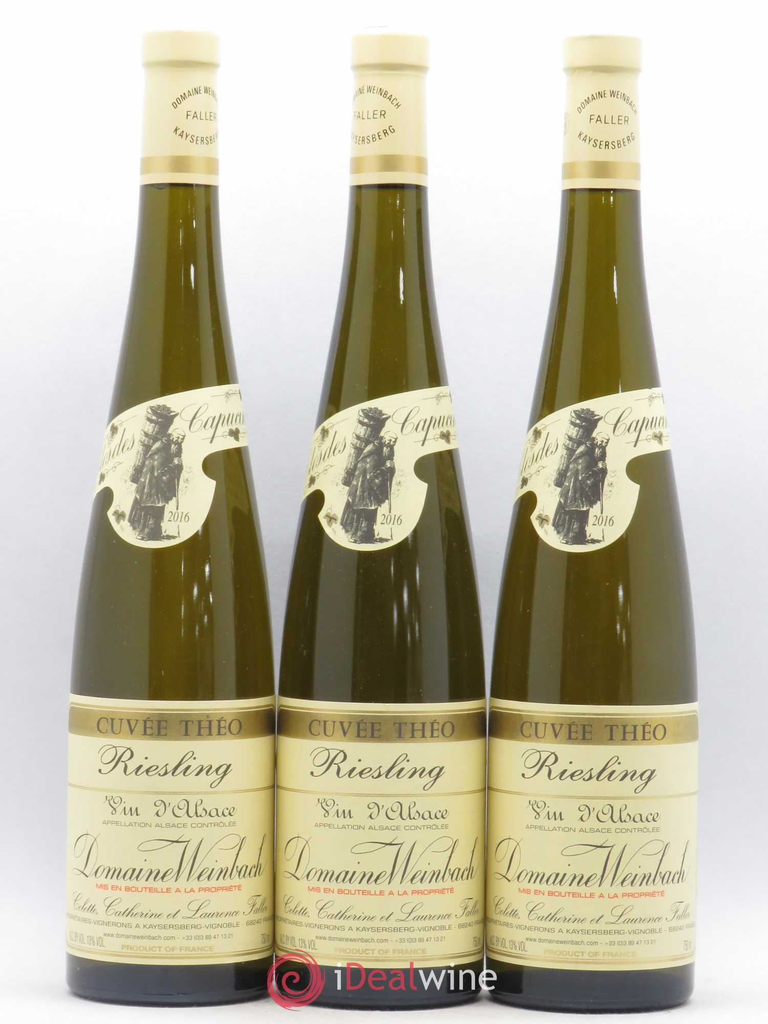 Alsace Riesling Cuvée Théo Weinbach (Domaine) 2016 - Lot of 3 bottles - 0