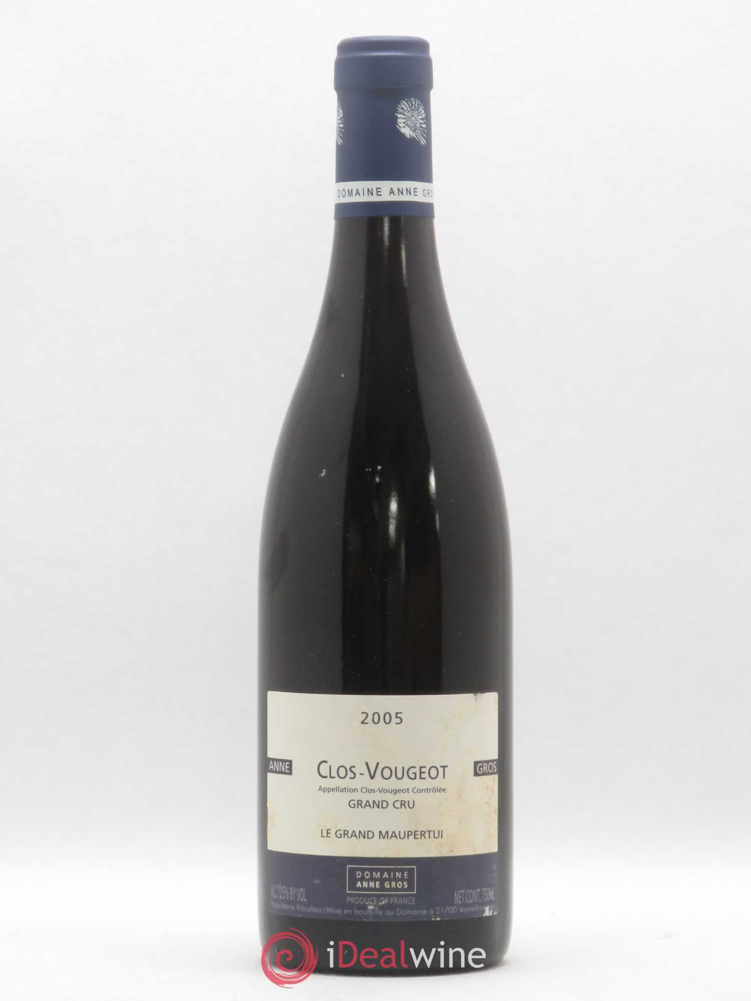 Clos de Vougeot Grand Cru Le Grand Maupertui Anne Gros 2005 - Lot de 1 bouteille - 0