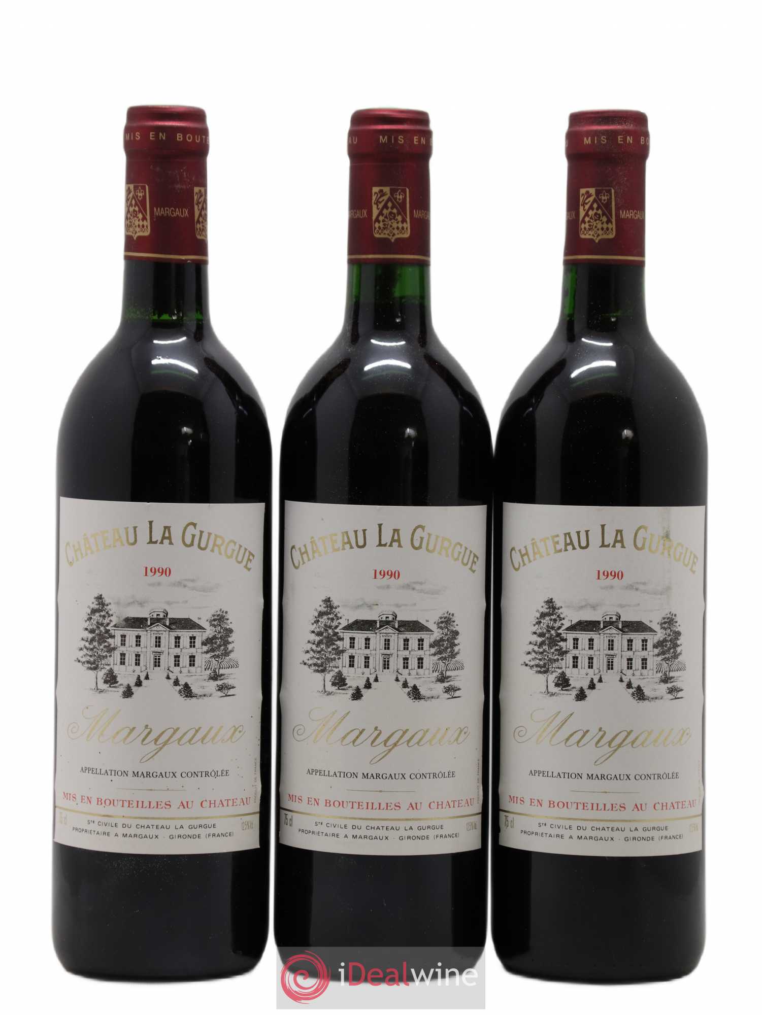 Château la Gurgue Cru Bourgeois 1990 - Lot de 3 bouteilles - 0