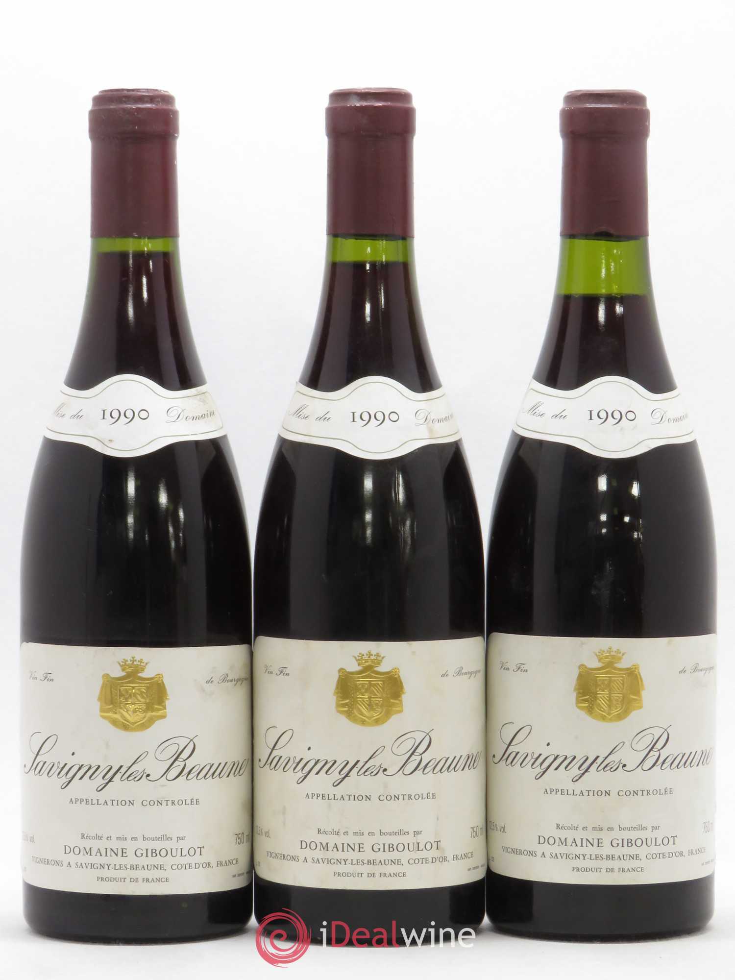 Savigny-lès-Beaune Domaine Giboulot 1990 - Lot de 3 bouteilles - 0