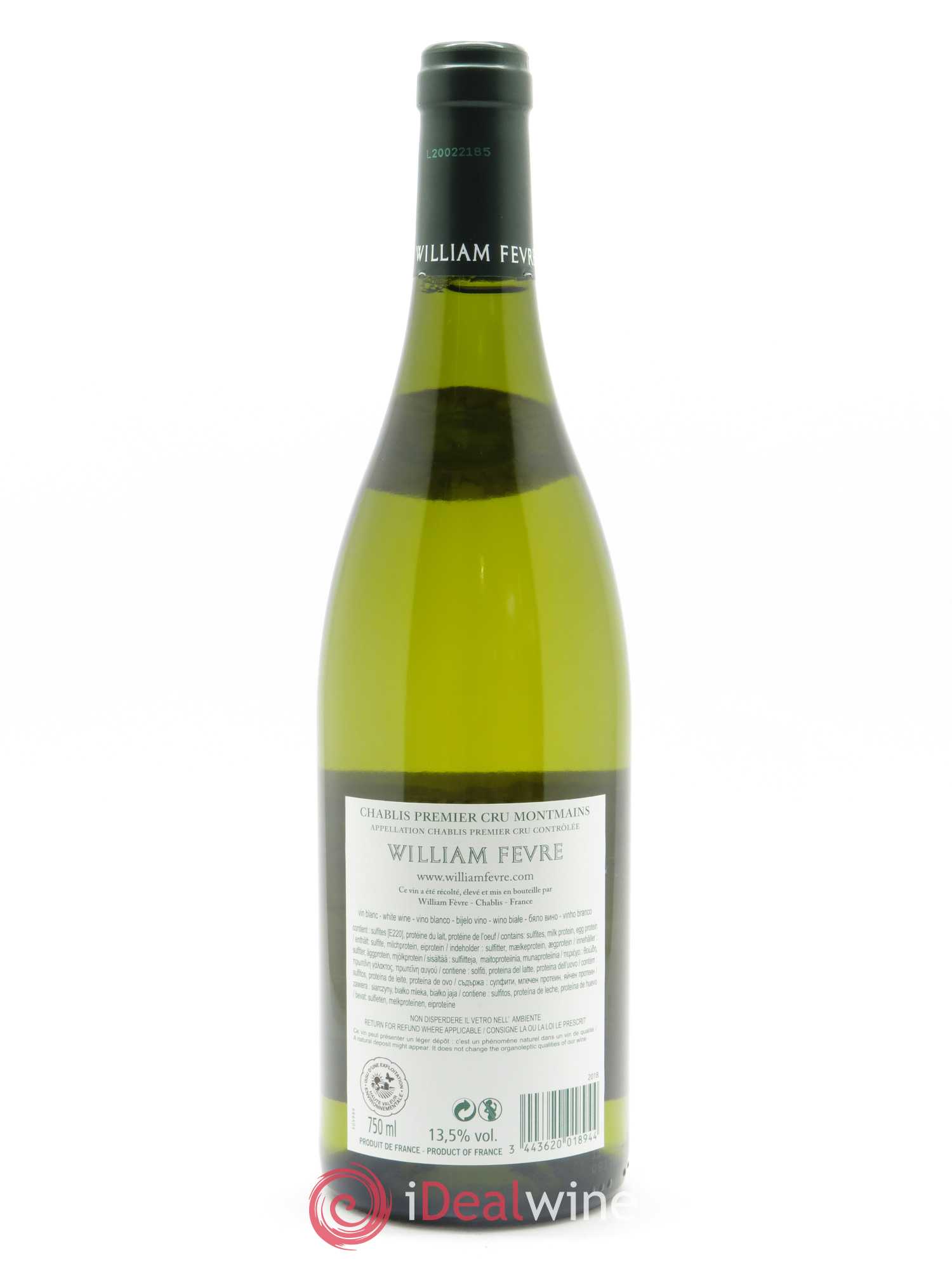 Chablis 1er Cru Montmains William Fèvre 2018 - Lot of 1 bottle - 1