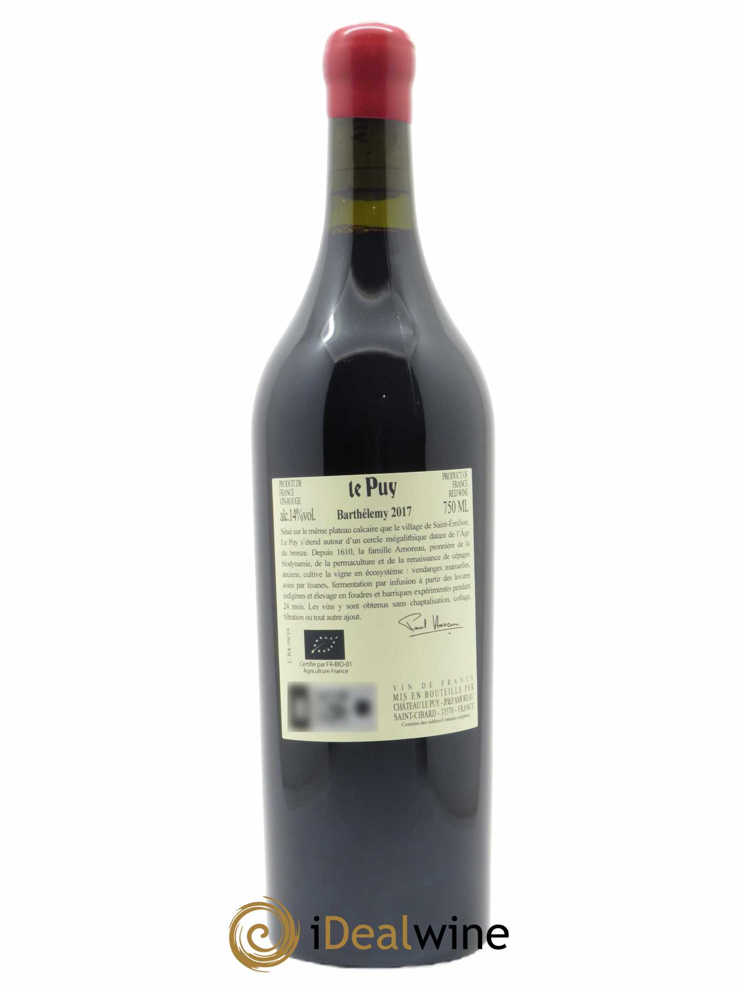 Le Puy - Cuvée Barthélemy 2017 - Lot de 1 bouteille - 1