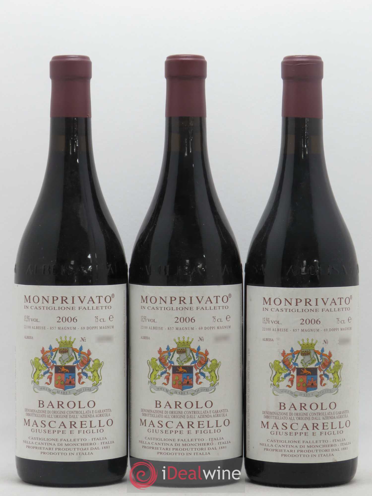 Barolo DOCG Monprivato Giuseppe Mascarello 2006 - Lotto di 3 bottiglie - 0