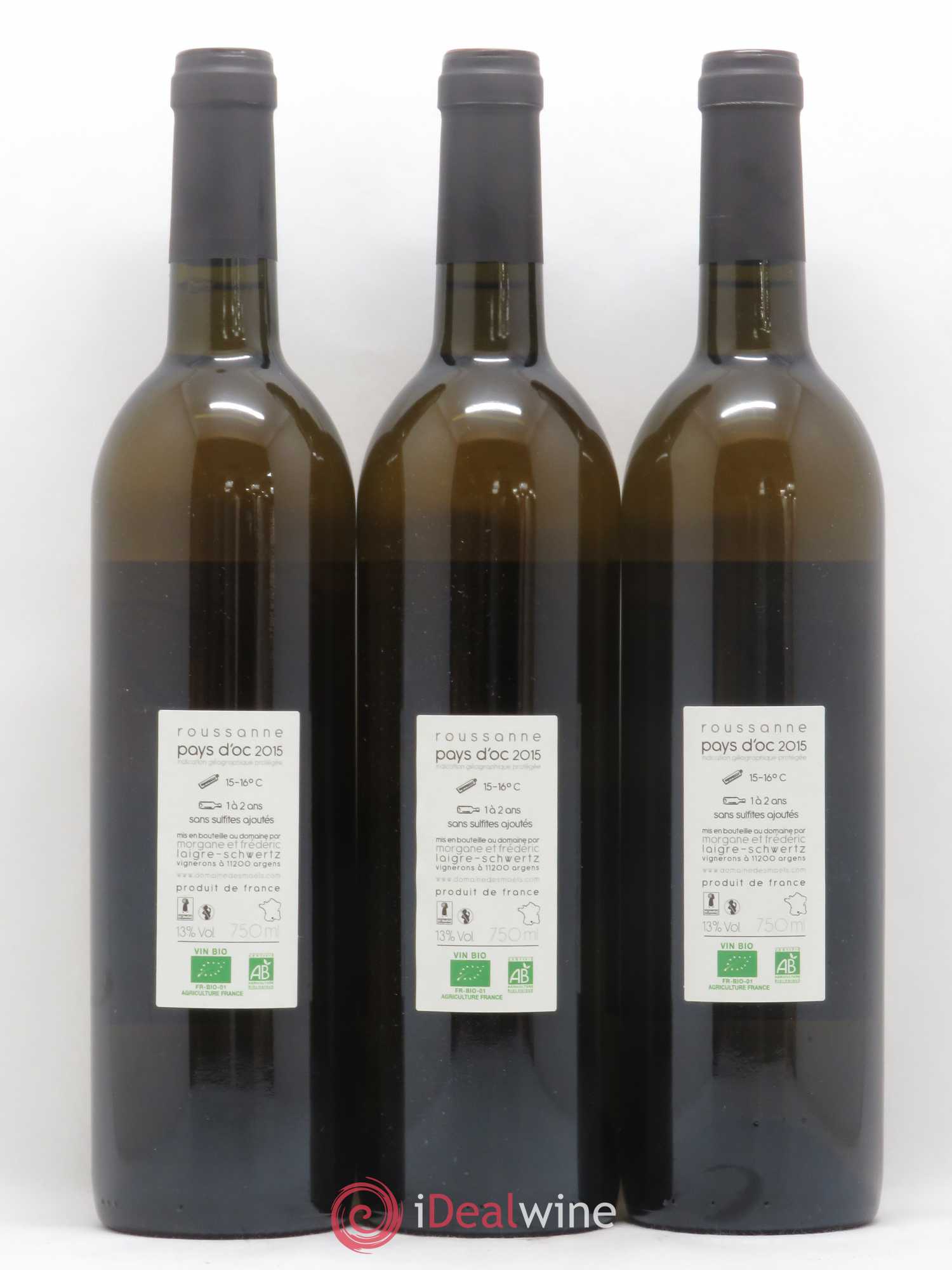 IGP Pays d'Oc Le M des Maels Roussane Domaine des Maels (no reserve) 2015 - Lot of 3 bottles - 1