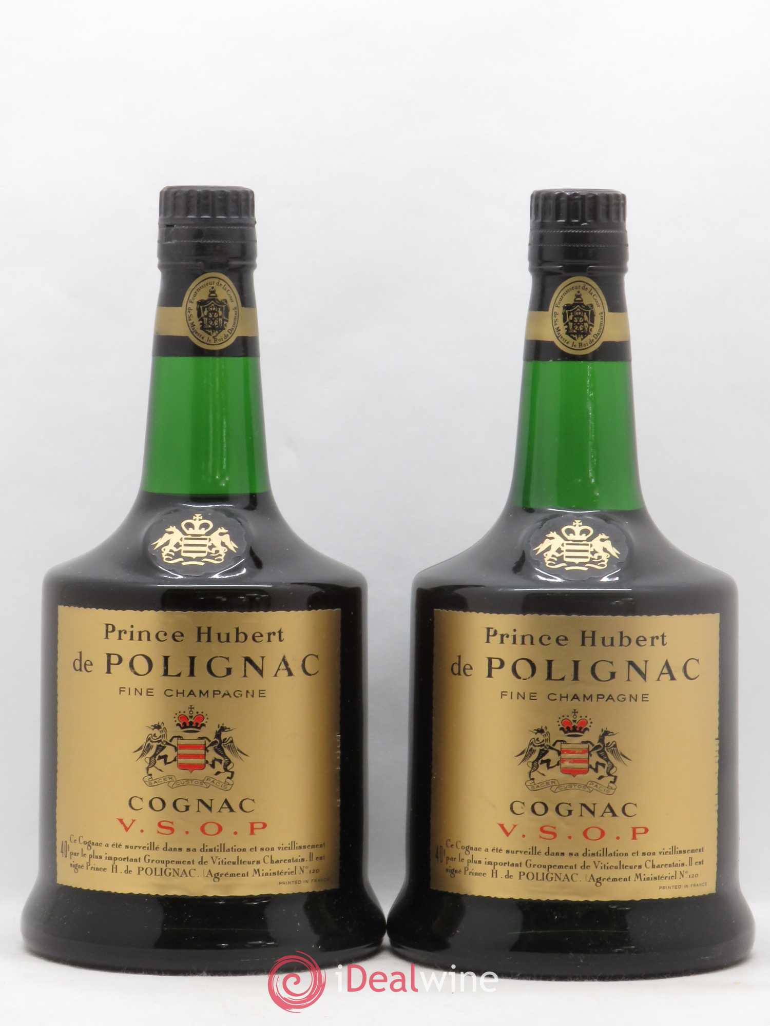 Cognac Prince Hubert de Polignac Fine Champagne VSOP - Lot of 2 bottles - 0