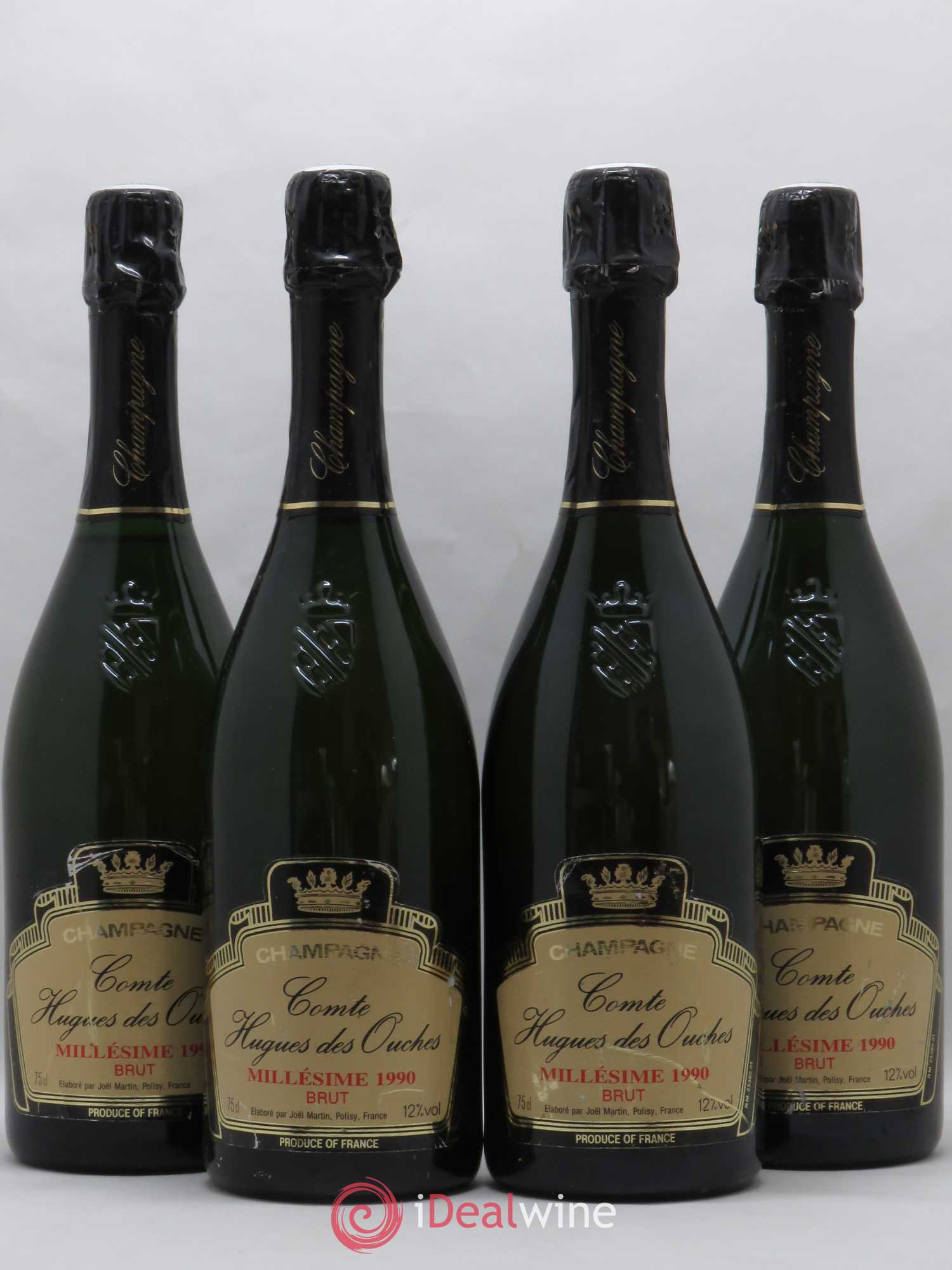 Champagne Comte Hugues des Ouches Brut 1990 - Lot de 4 bouteilles - 0