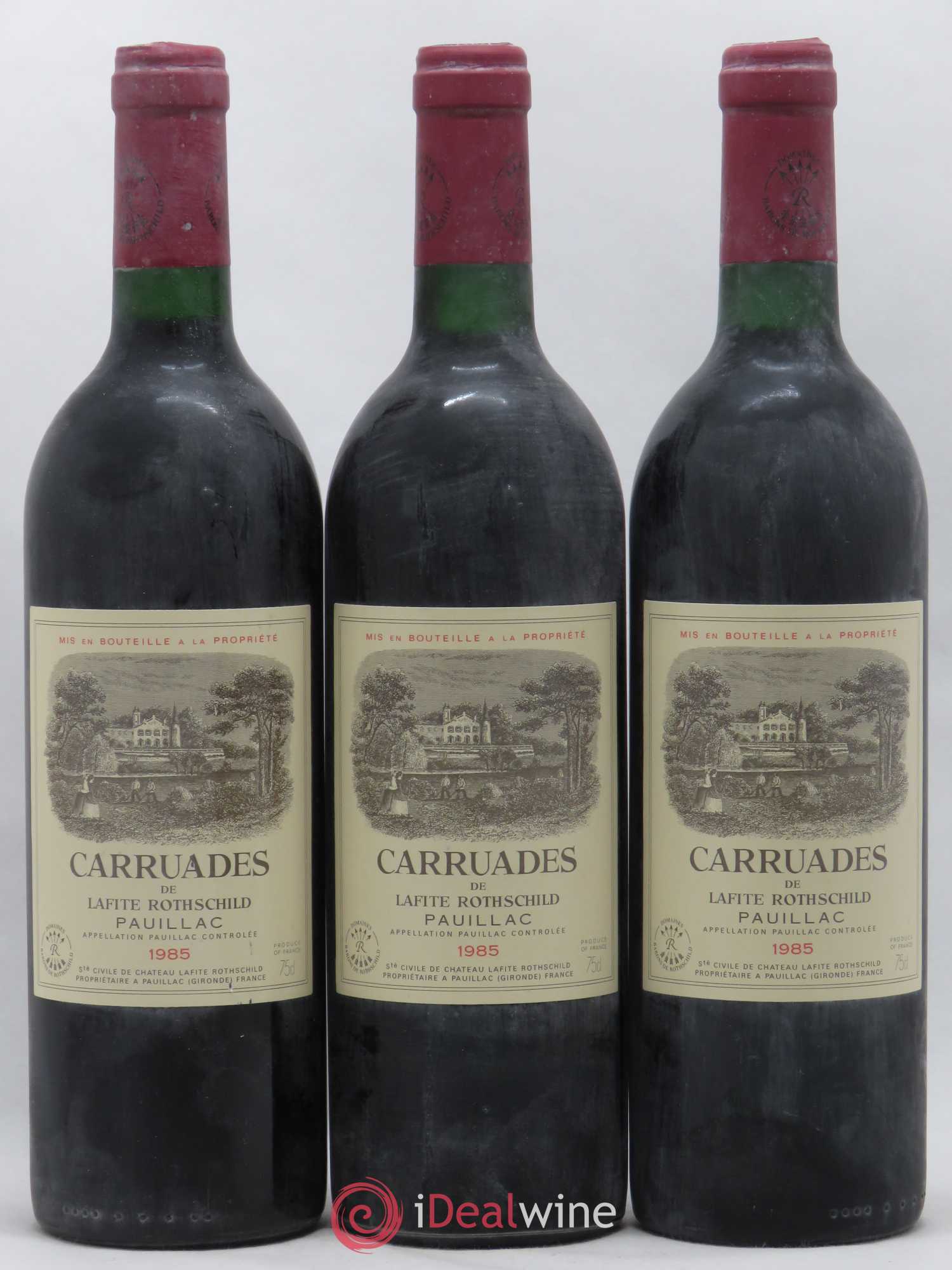 Carruades de Lafite Rothschild Second Vin 1985 - Lot of 3 bottles - 0