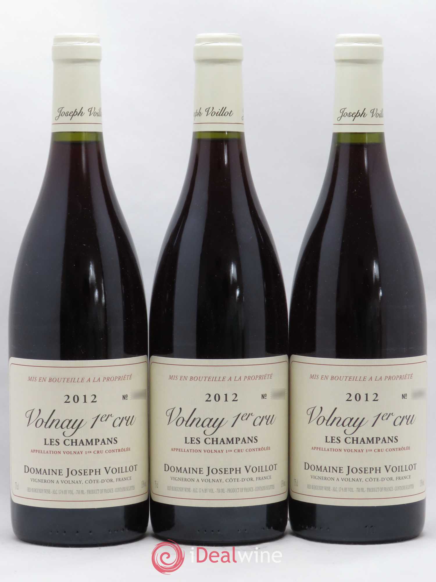 Volnay 1er Cru les Champans Joseph Voillot (Domaine) 2012 - Lot de 3 bouteilles - 0