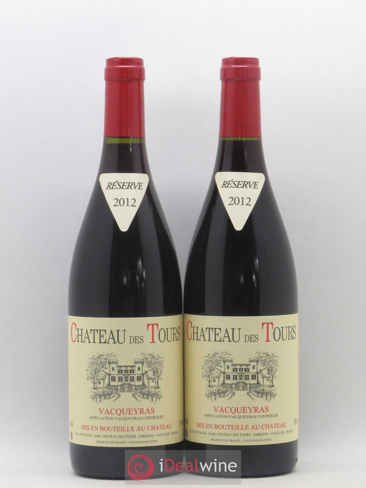 Vacqueyras Château des Tours Emmanuel Reynaud 2012 - Lot de 2 bouteilles - 0