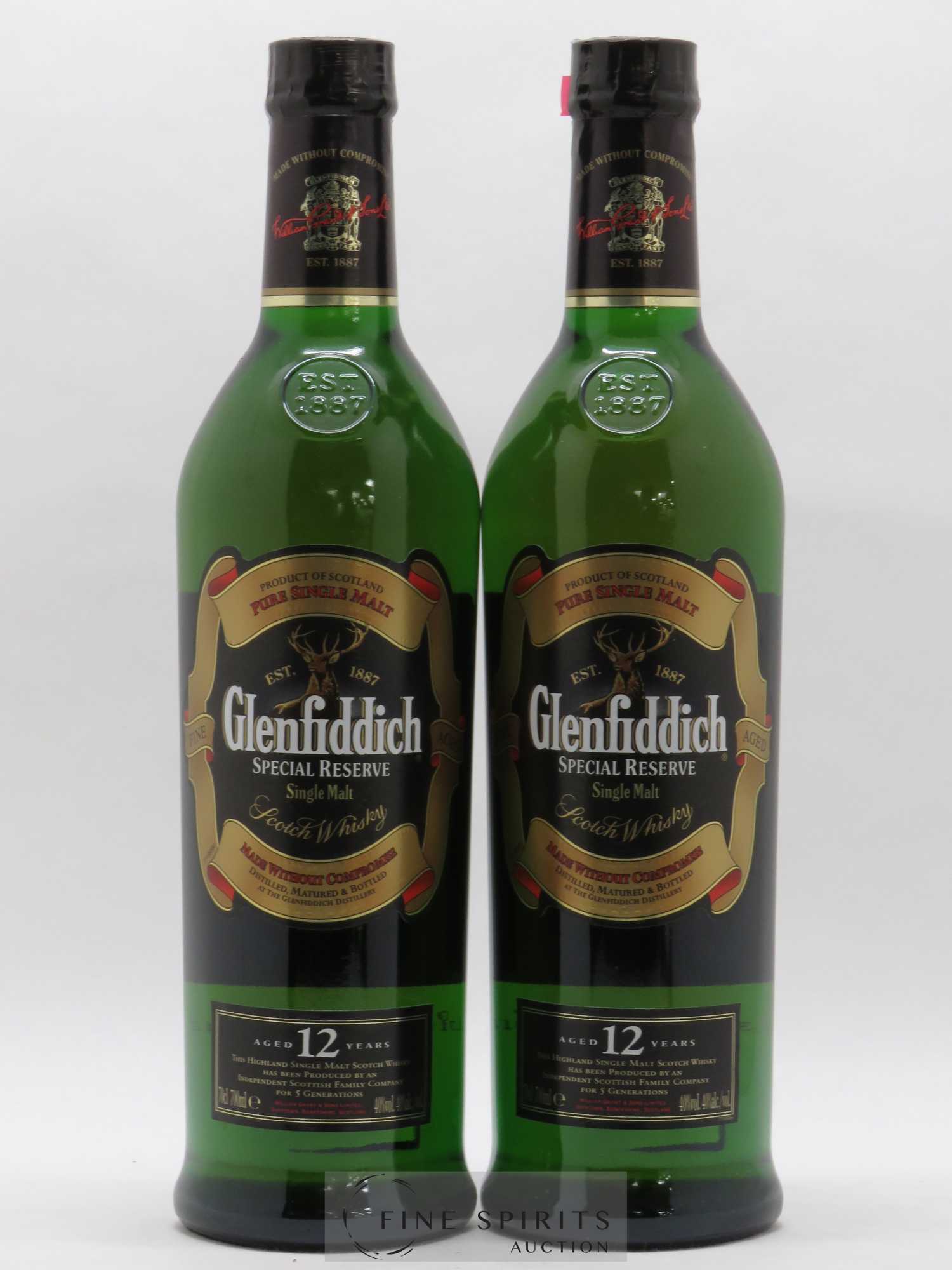 Glenfiddich 12 years Of. Special Reserve - Lot of 2 bottles - 1