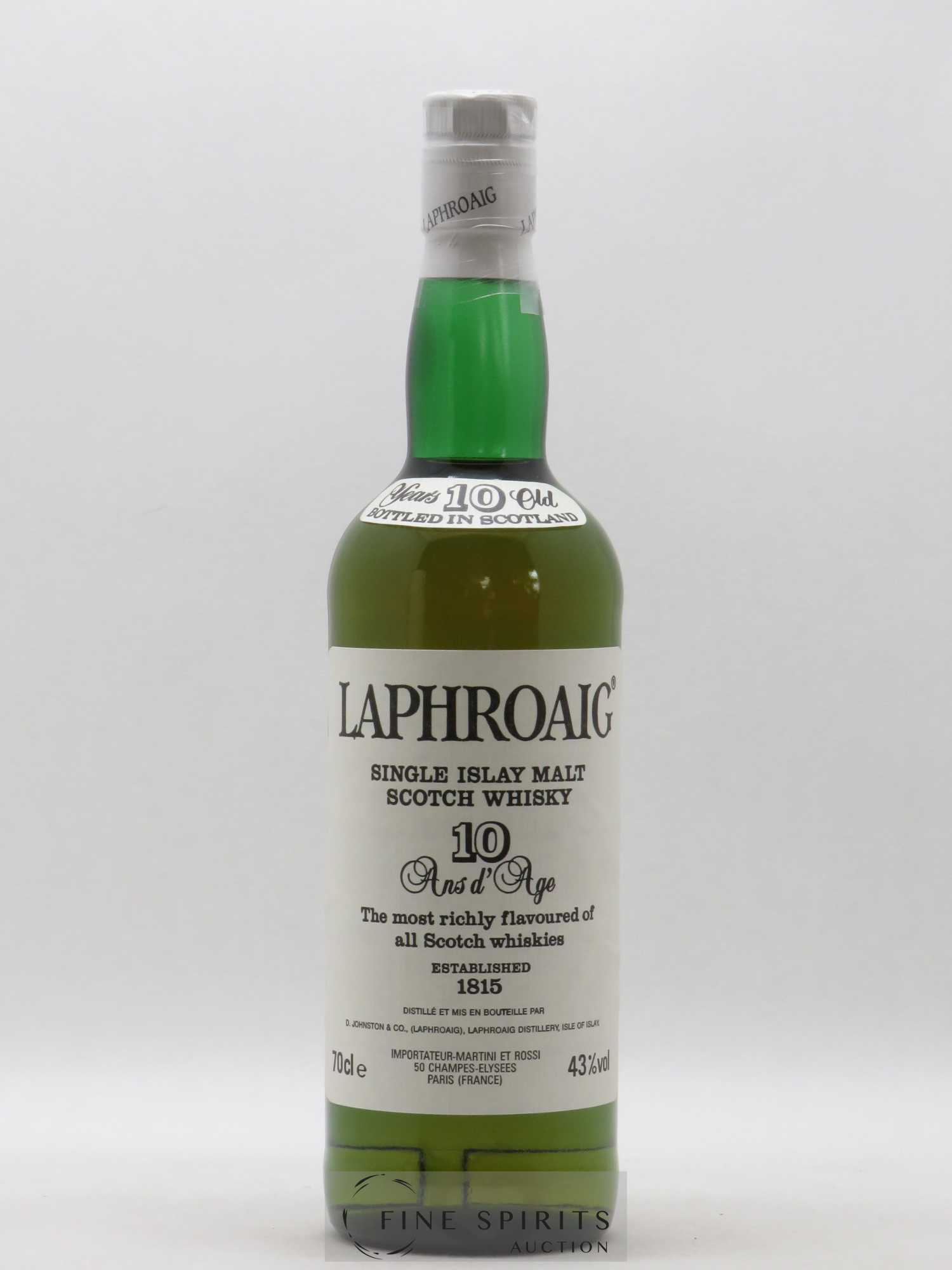 Laphroaig 10 years Of. Martini & Rossi Importateur (70cl.) - Lot de 1 bouteille - 1