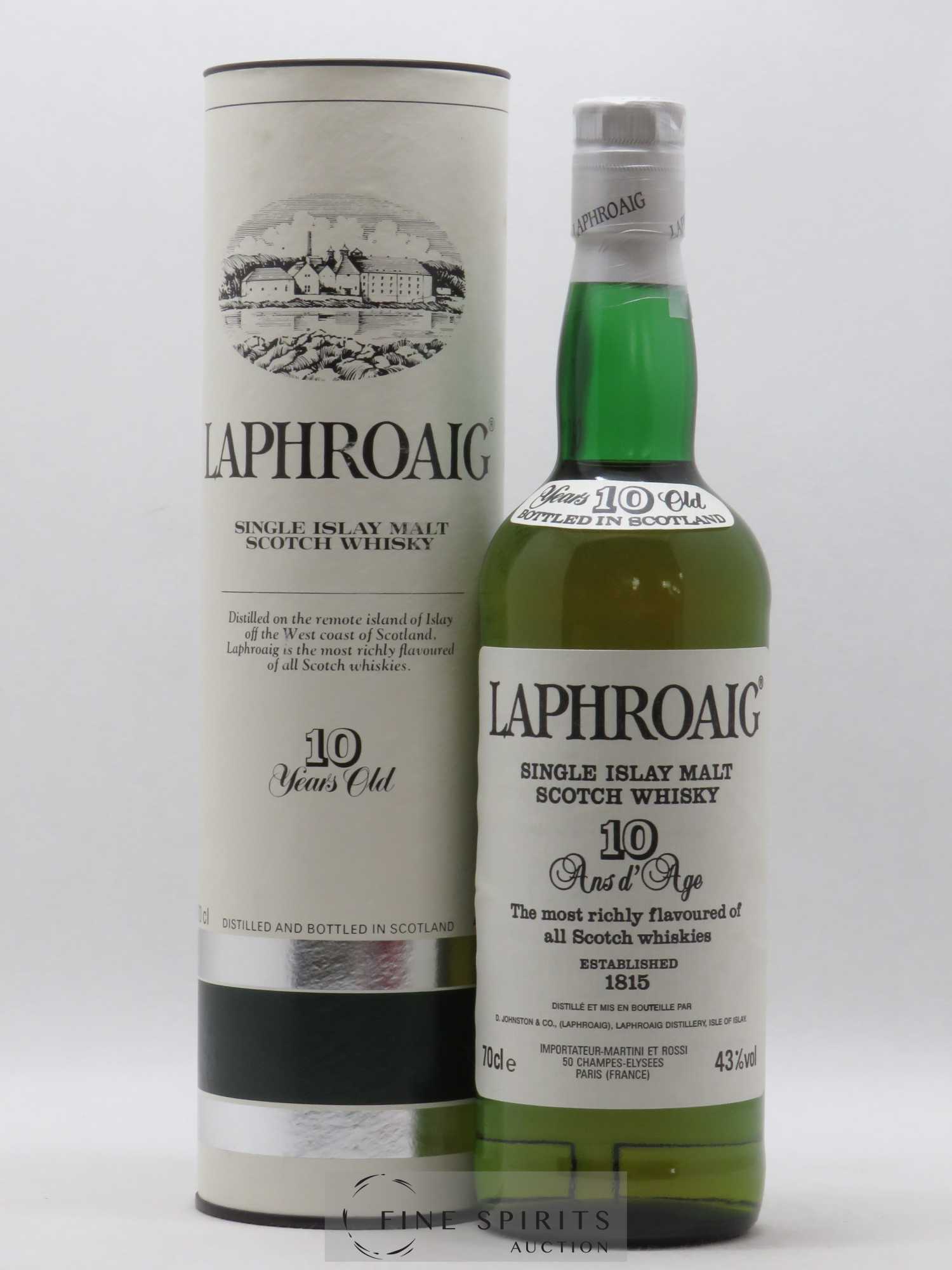 Laphroaig 10 years Of. Martini & Rossi Importateur (70cl.) - Lot de 1 bouteille - 0