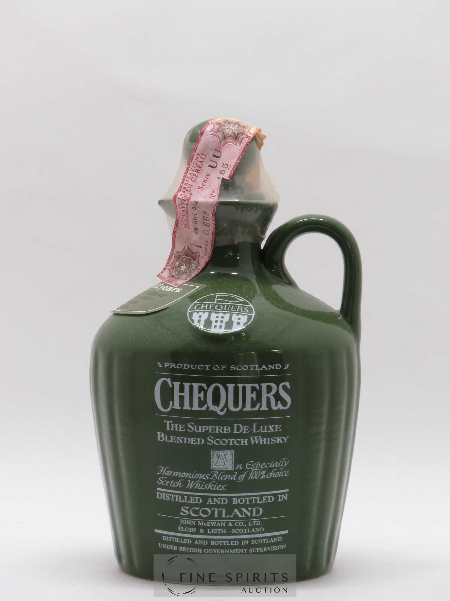 Chequers  12 years Of. Ceramic the Superb deluxe - Lotto di 12 bottiglie - 0