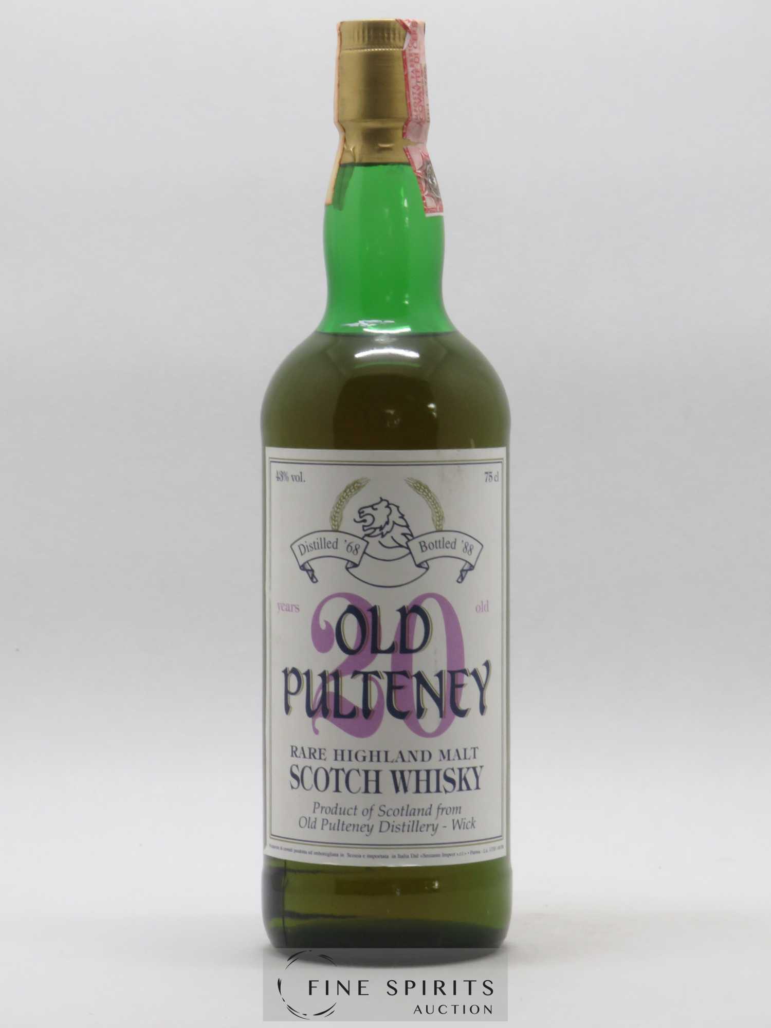 Old Pulteney 20 years 1968 Sestante Rare Highland Malt bottled 1988 - Lot de 1 bouteille - 0