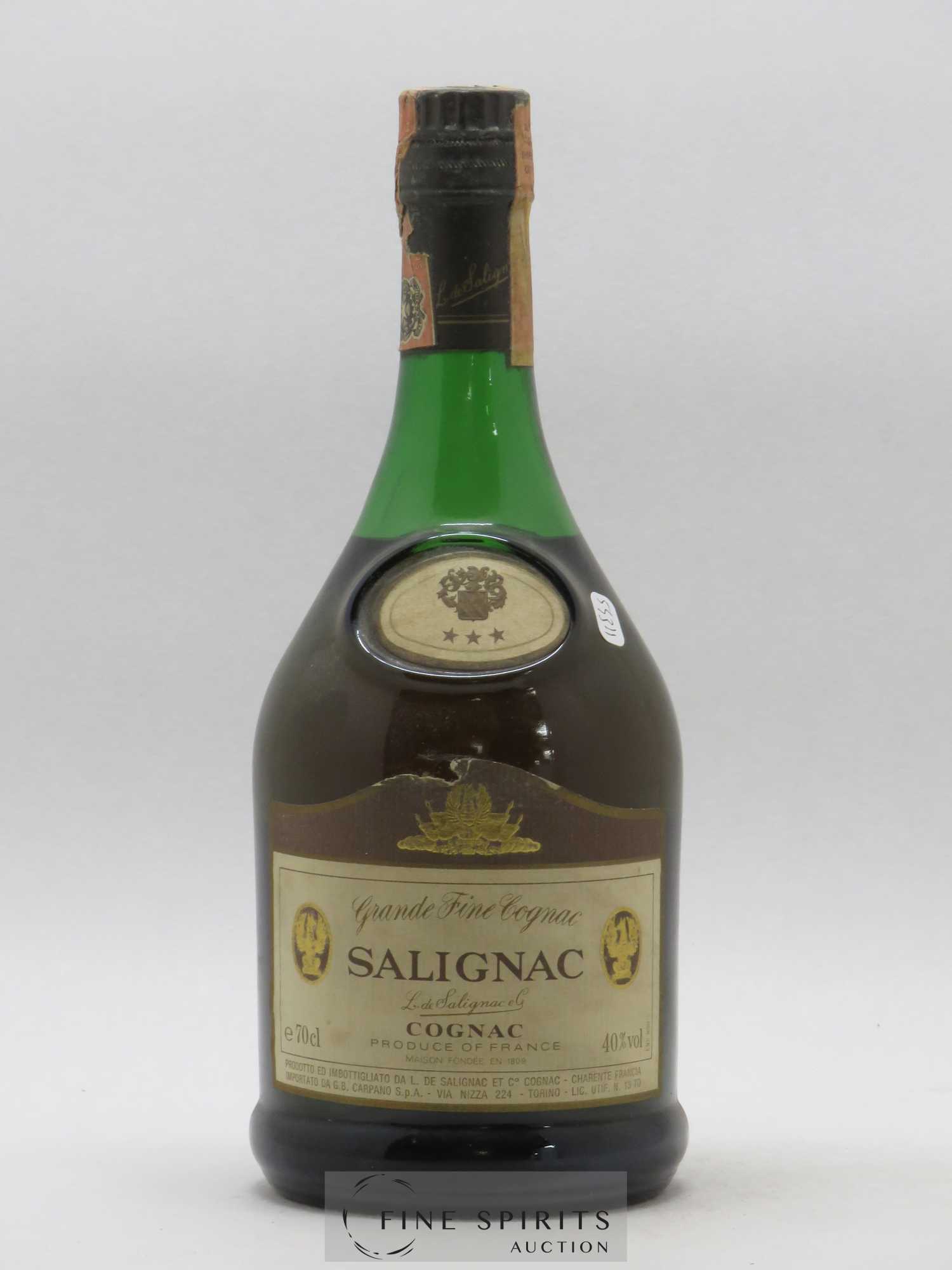 Salignac Of. 3 étoiles (Grande Fine Cognac)  (sans prix de réserve) - Lot de 1 bouteille - 0