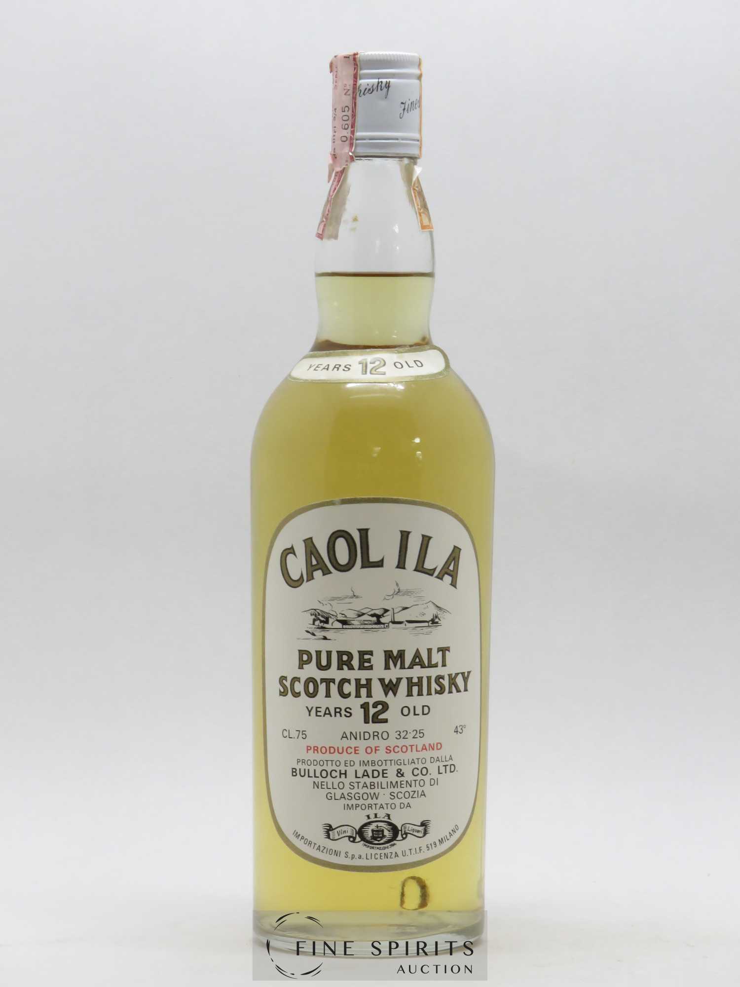 Caol Ila 12 years Bulloch Lade & Co Anidro 32.25 Ila Import - Lot de 1 bouteille - 0