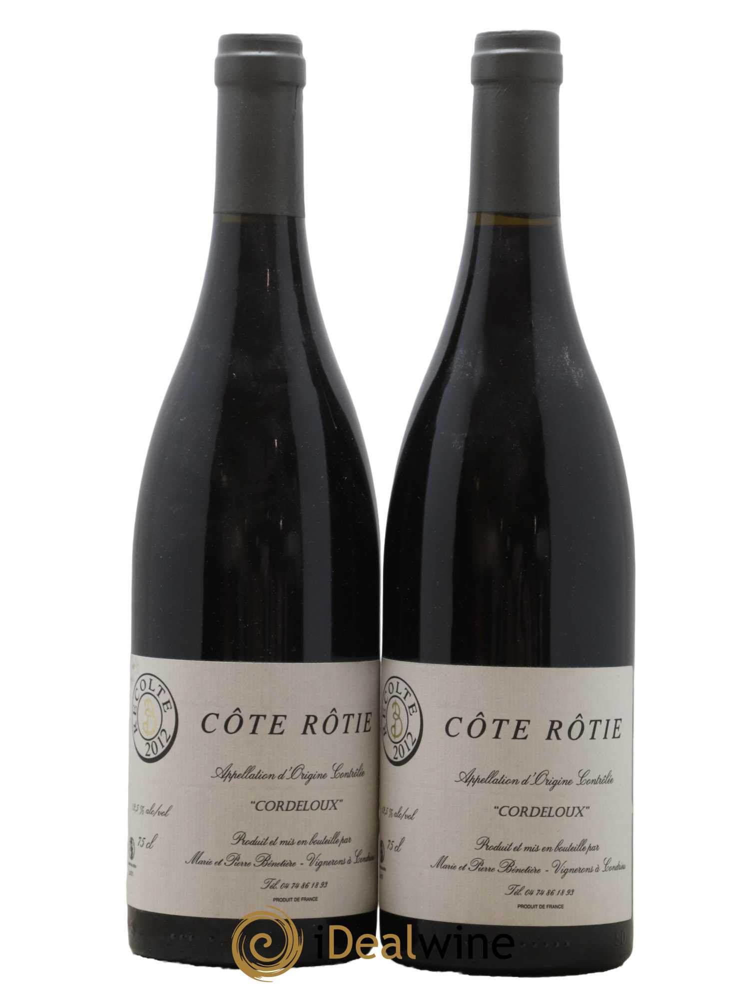 Côte-Rôtie Cordeloux Marie et Pierre Bénetière (Domaine) 2012 - Posten von 2 Flaschen - 0