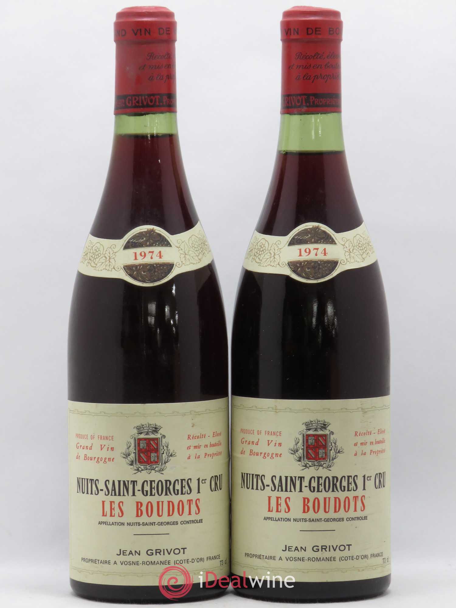 Nuits Saint-Georges 1er Cru Aux Boudots Jean Grivot 1974 - Lot de 2 bouteilles - 0