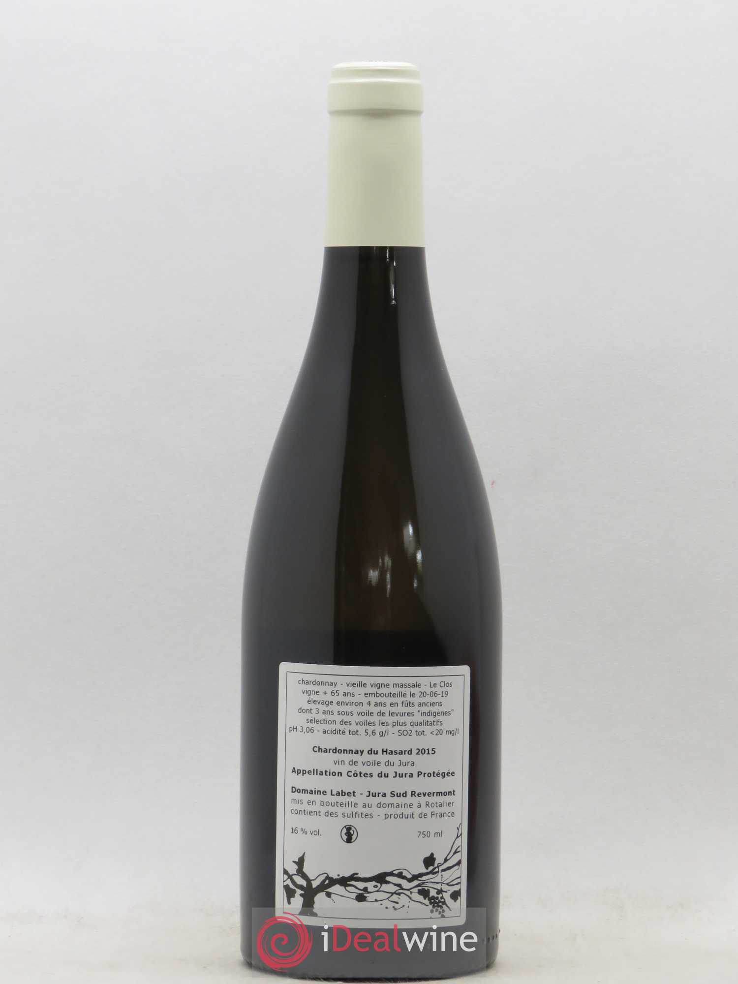 Côtes du Jura Vin de voile Chardonnay du Hasard Romain - Julien  - Charline Labet 2015 - Lot de 1 bouteille - 1