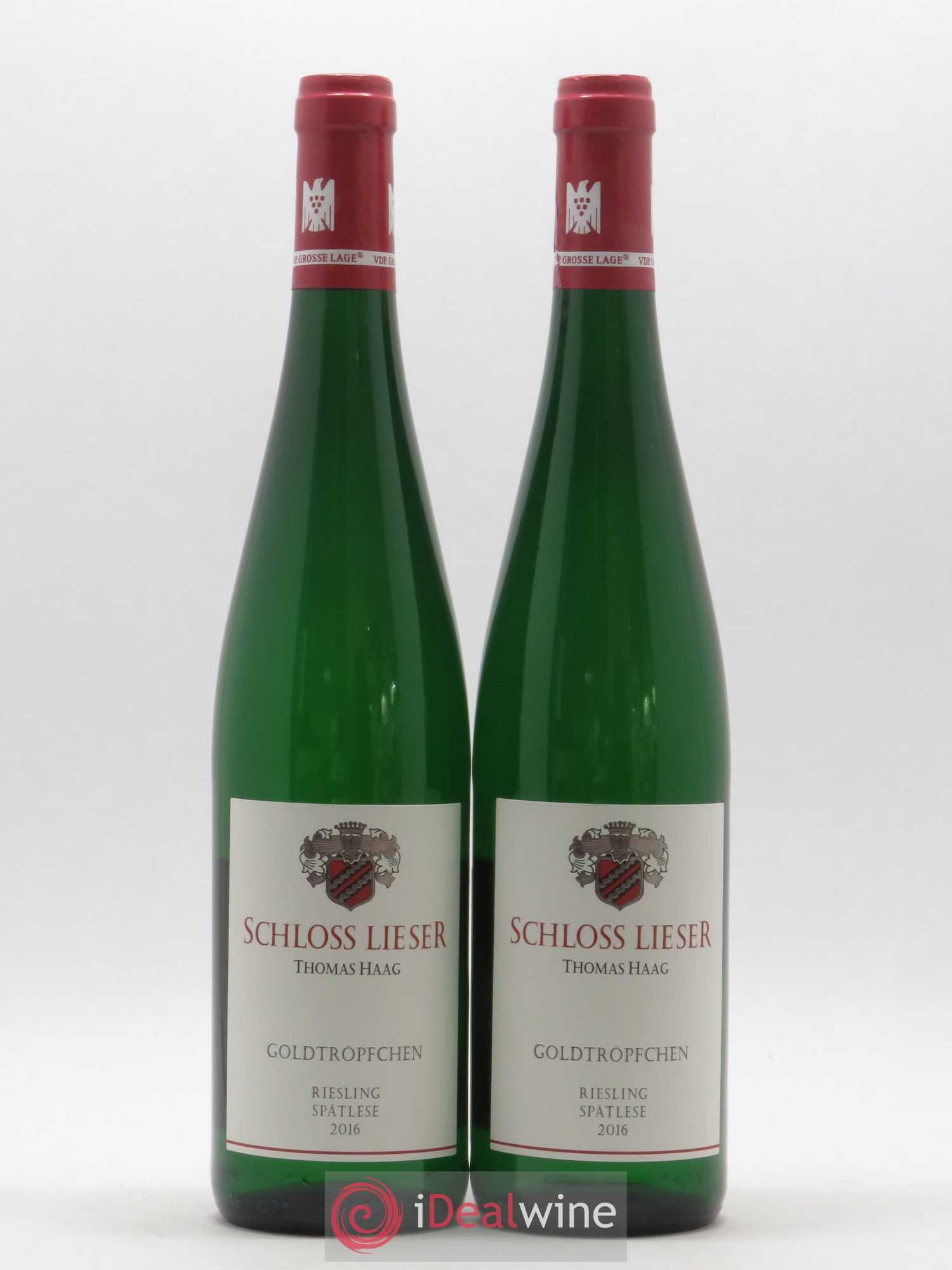 Allemagne Mosel-Saar Schloss Lieser-Thomas Haag Goldtropfchen Riesling Spatlese 2016 - Lot de 2 bouteilles - 0