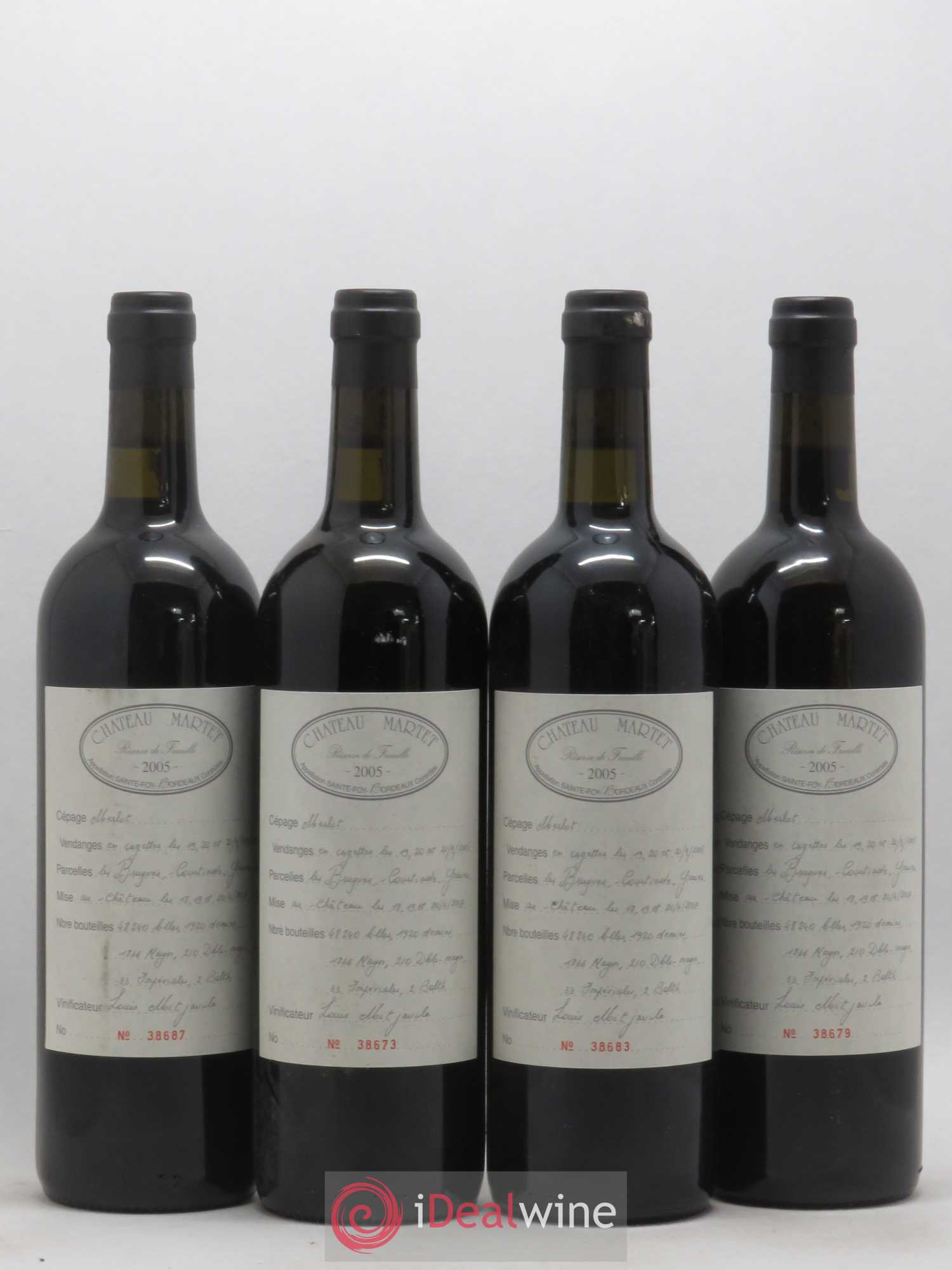 Château Martet 2005 - Lot of 4 bottles - 0