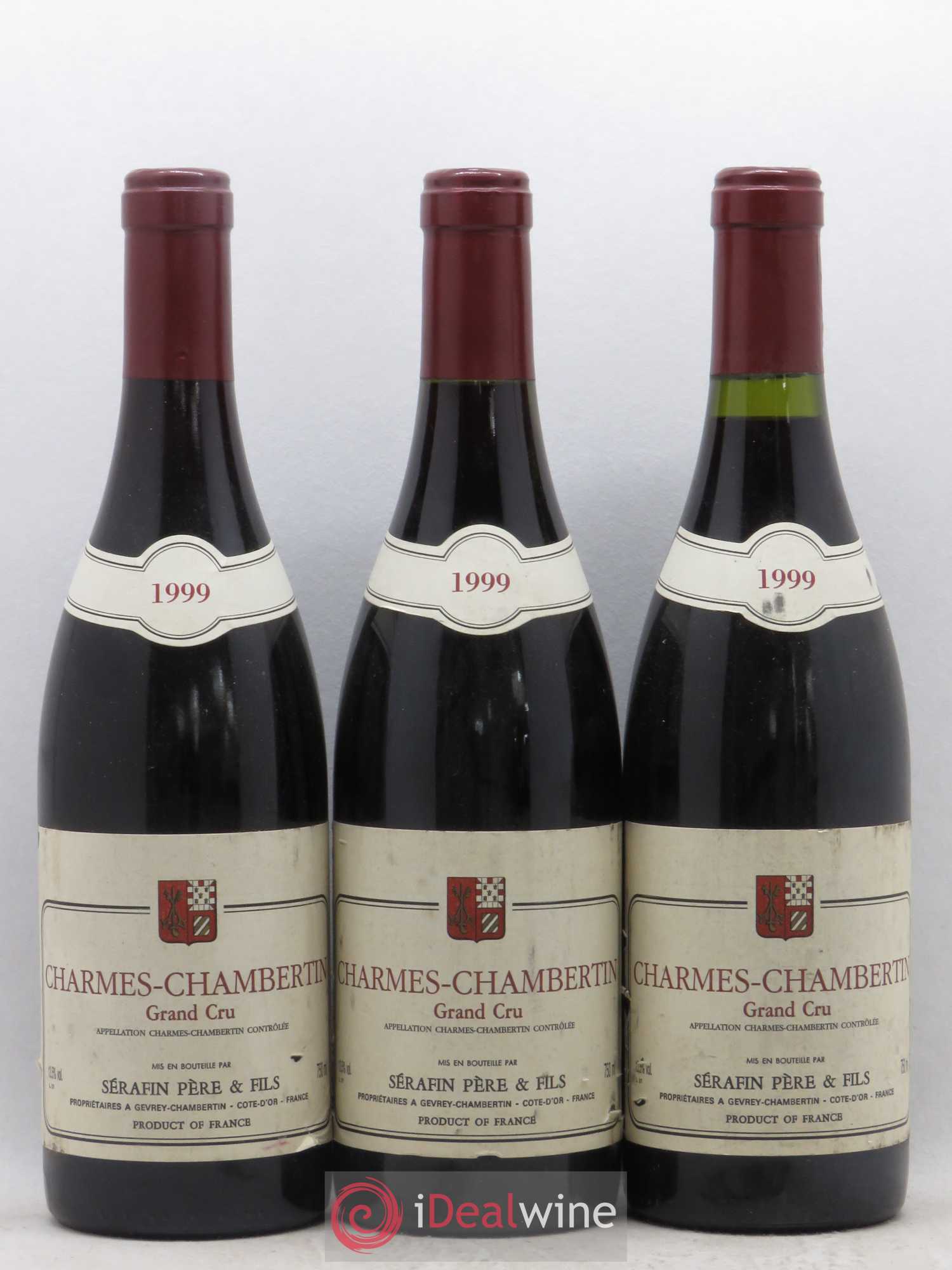 Charmes-Chambertin Grand Cru Serafin Pere et Fils 1999 - Lot of 3 bottles - 0