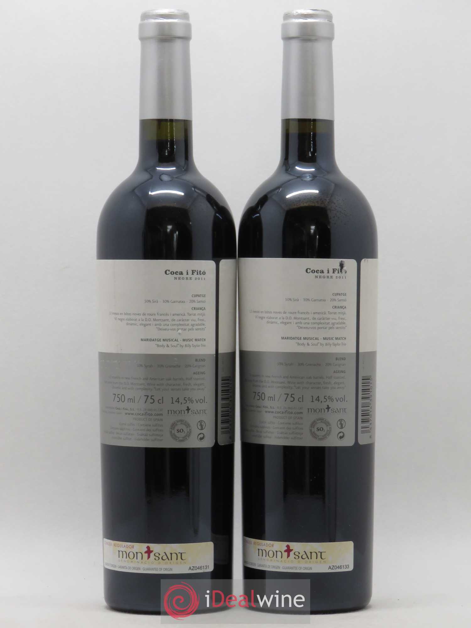 Montsant DO Crianza Coca I Fito (no reserve) 2011 - Lot of 2 bottles - 1