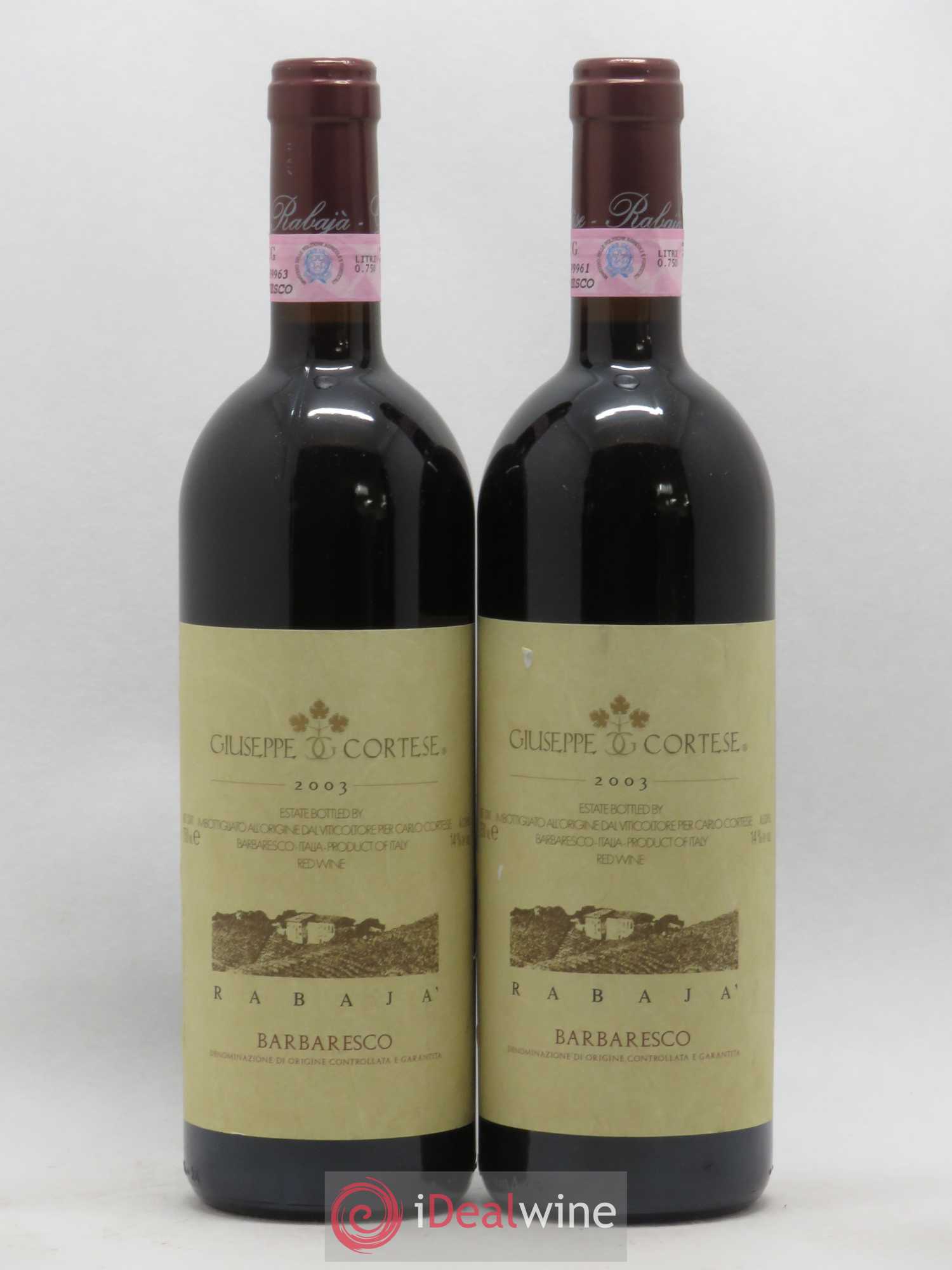 Barbaresco DOCG Giuseppe Cortese Rabaja 2003 - Lot of 2 bottles - 0