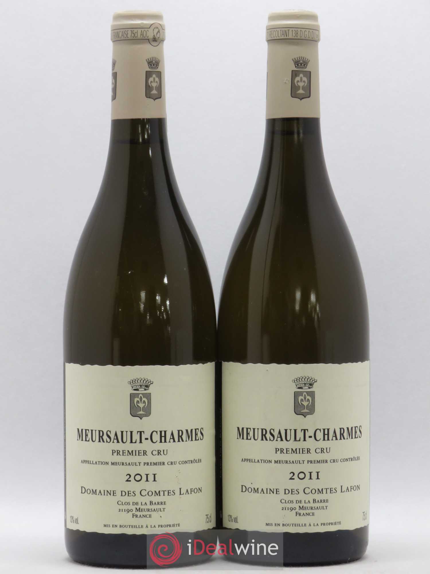 Meursault 1er Cru Charmes Comtes Lafon (Domaine des) 2011 - Lot of 2 bottles - 0