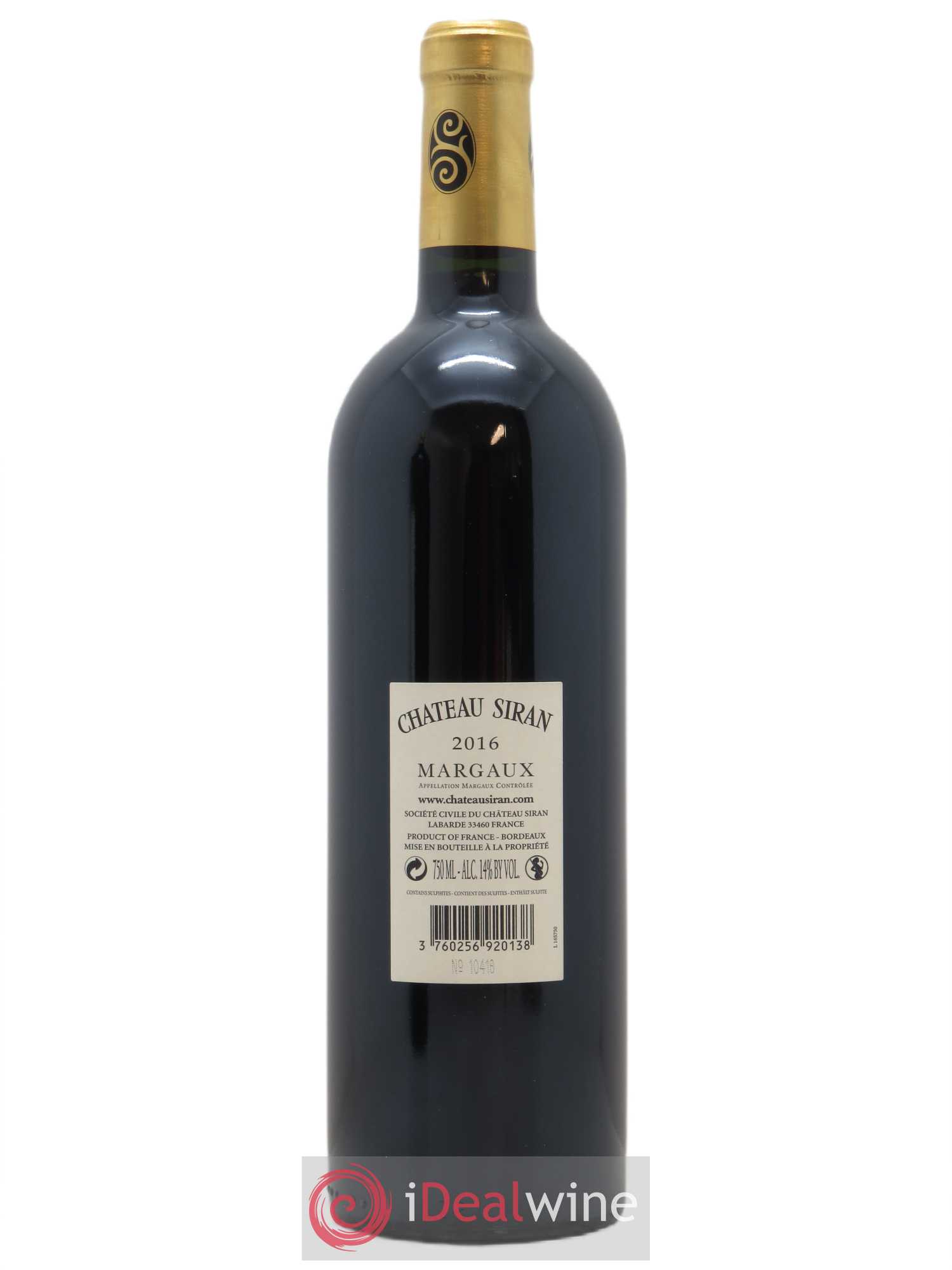 Château Siran (CBO à partir de 12 bts) 2016 - Lot de 1 bouteille - 1