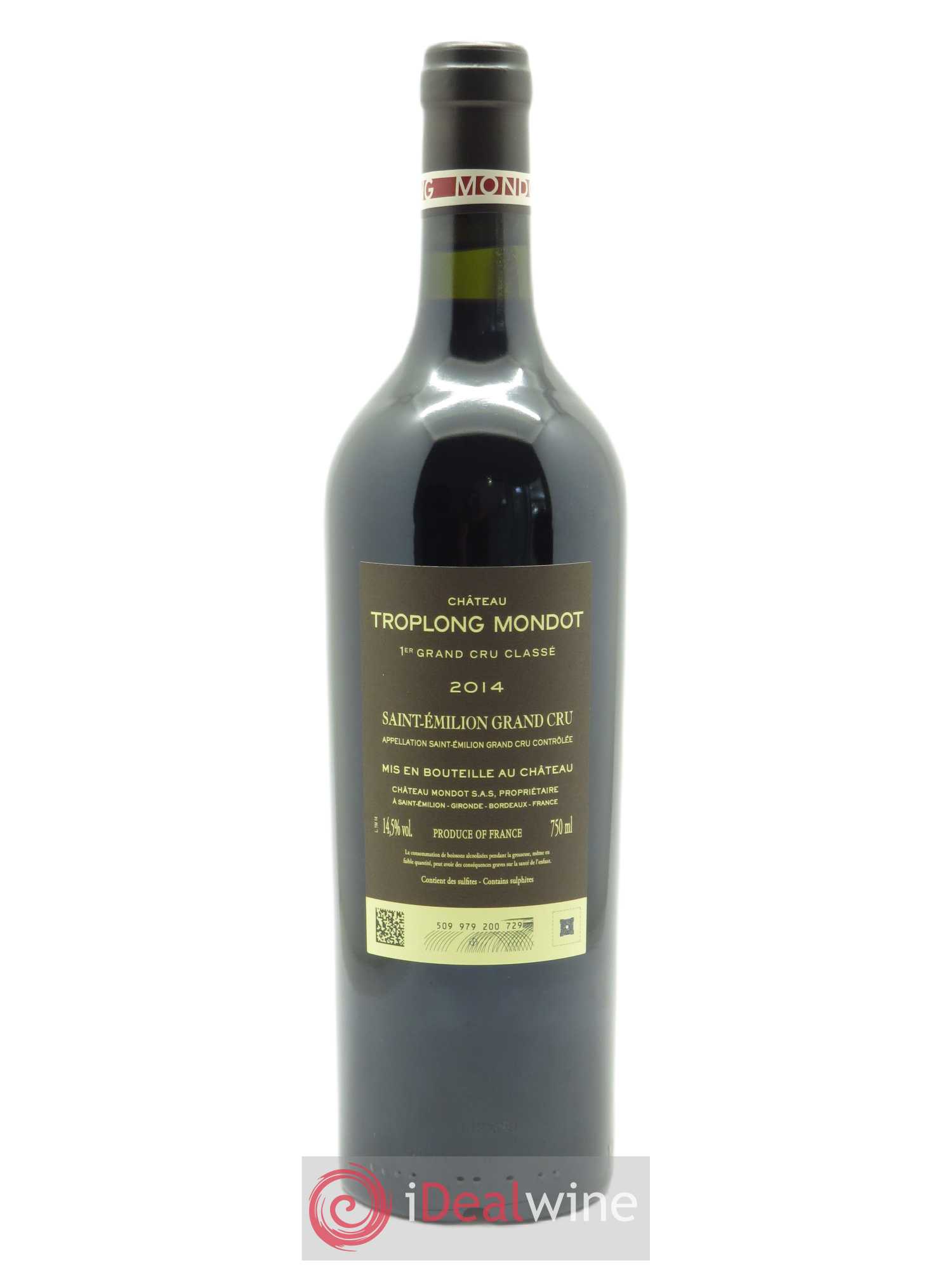 Château Troplong Mondot 1er Grand Cru Classé B (CBO à partir de 12 bts) 2014 - Lot de 1 bouteille - 1