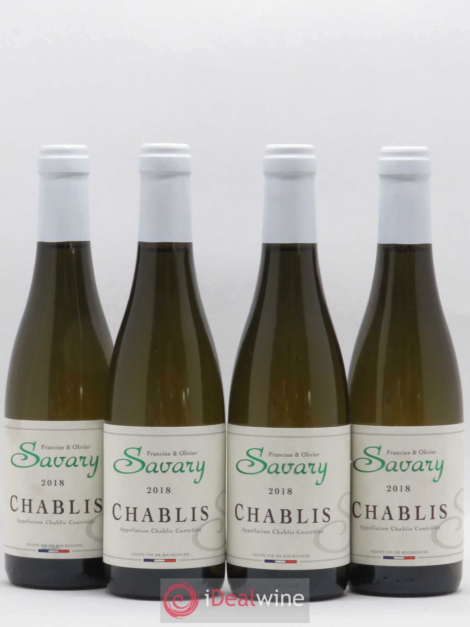 Chablis O. Savary 2018 - Lot de 4 demi bouteilles - 0